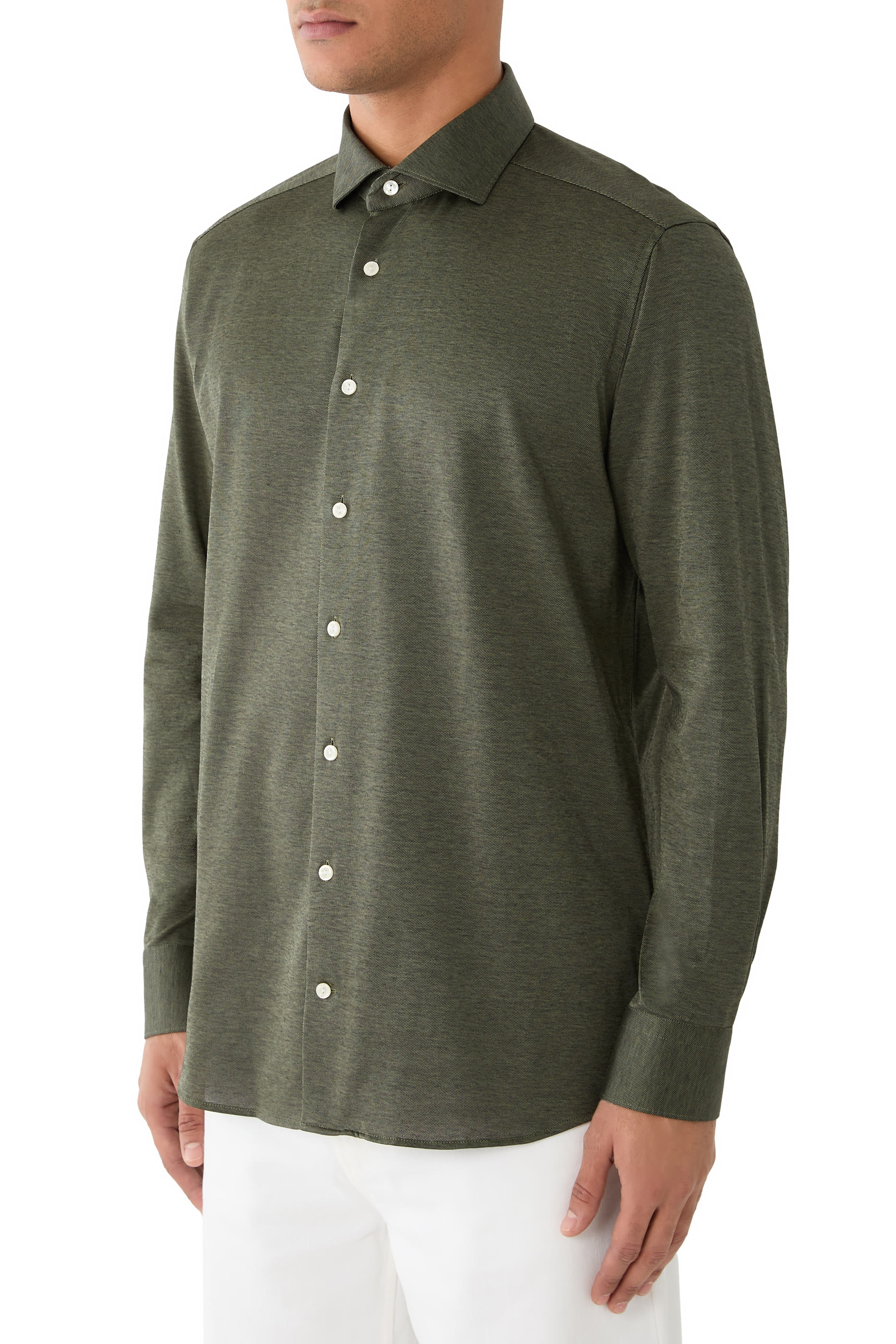 Filo di Scozia Jacquard Knit Shirt