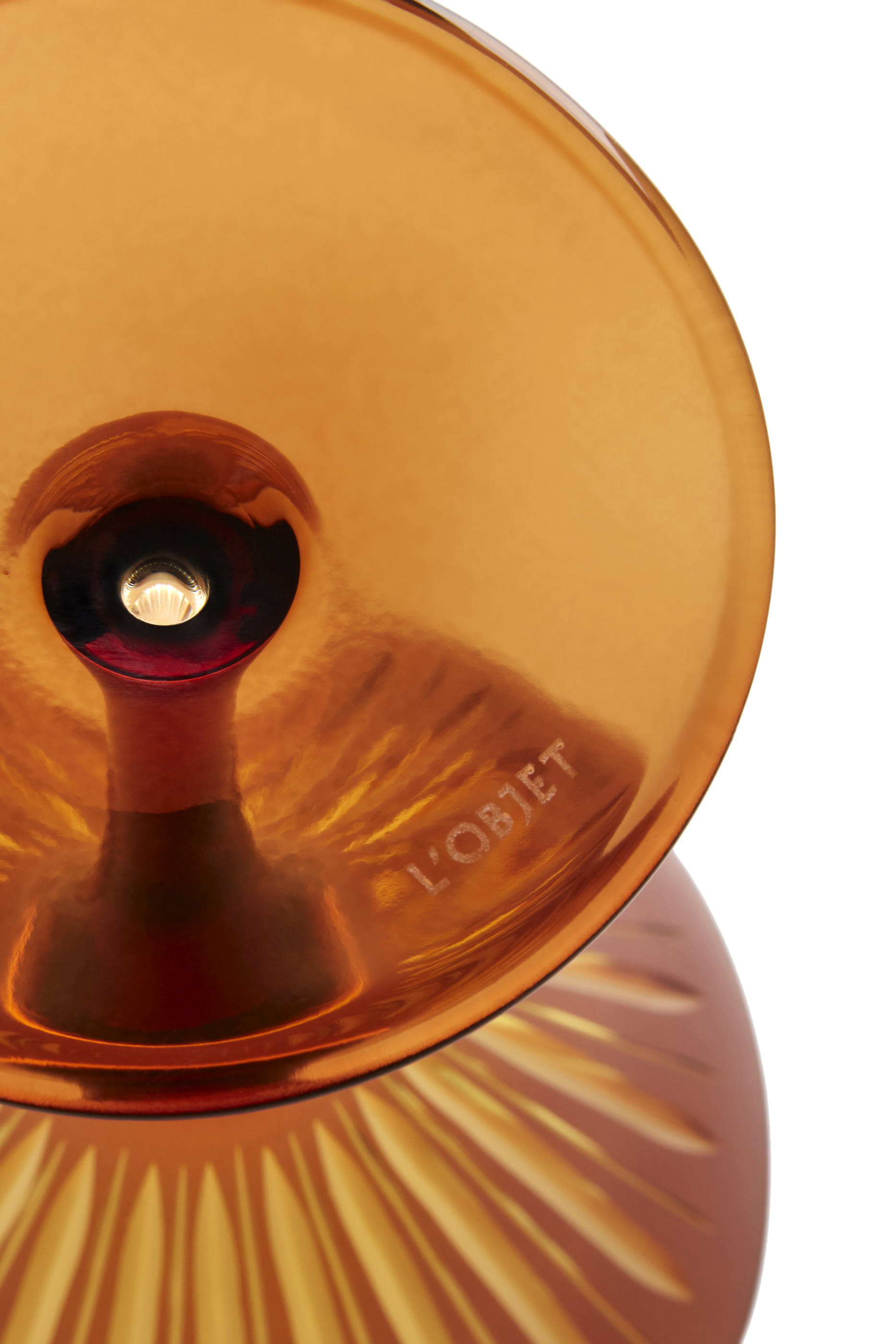 Prism Amber Martini Glass, Set of 4