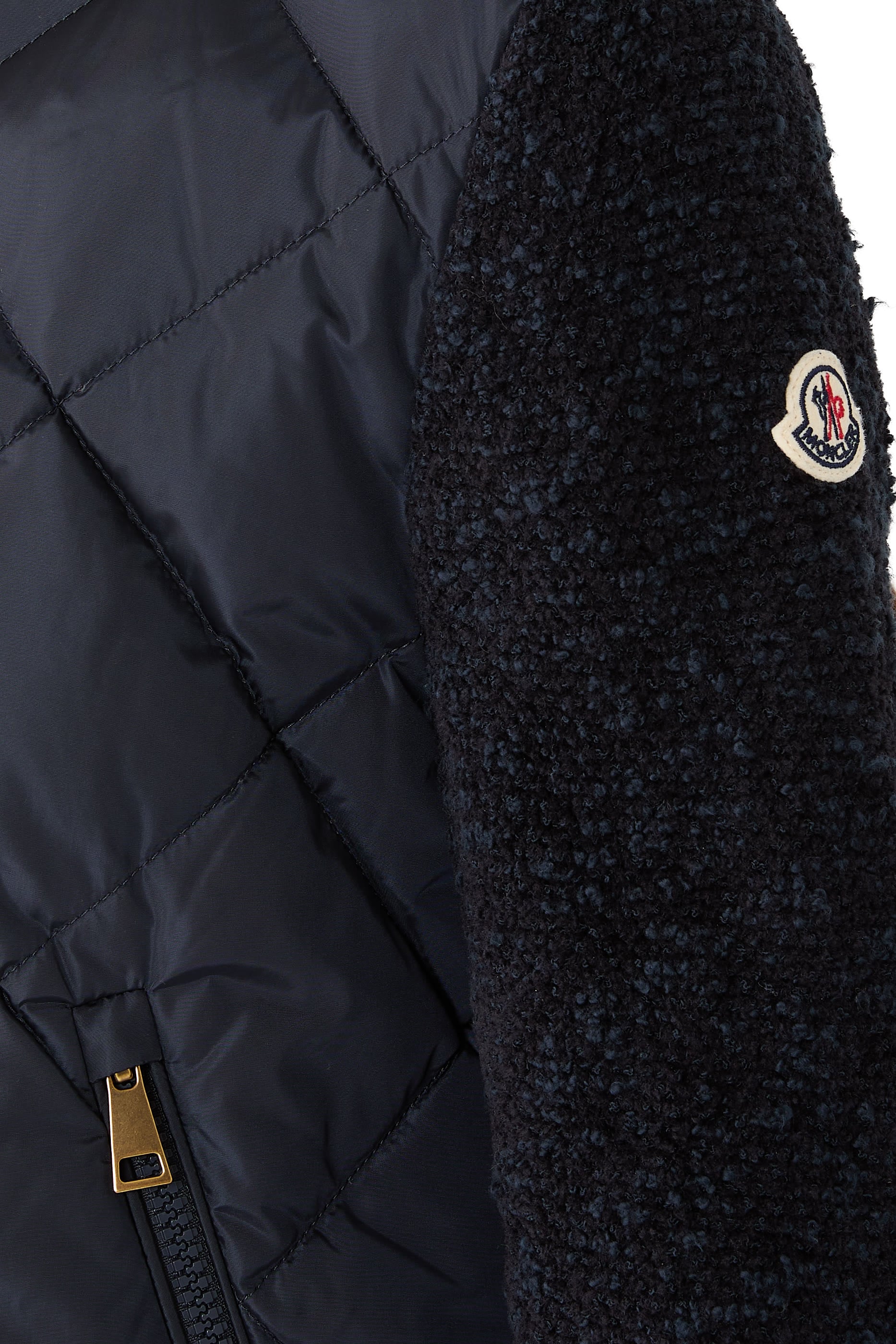  Cotton Blend Padded Zip-Up Cardigan 