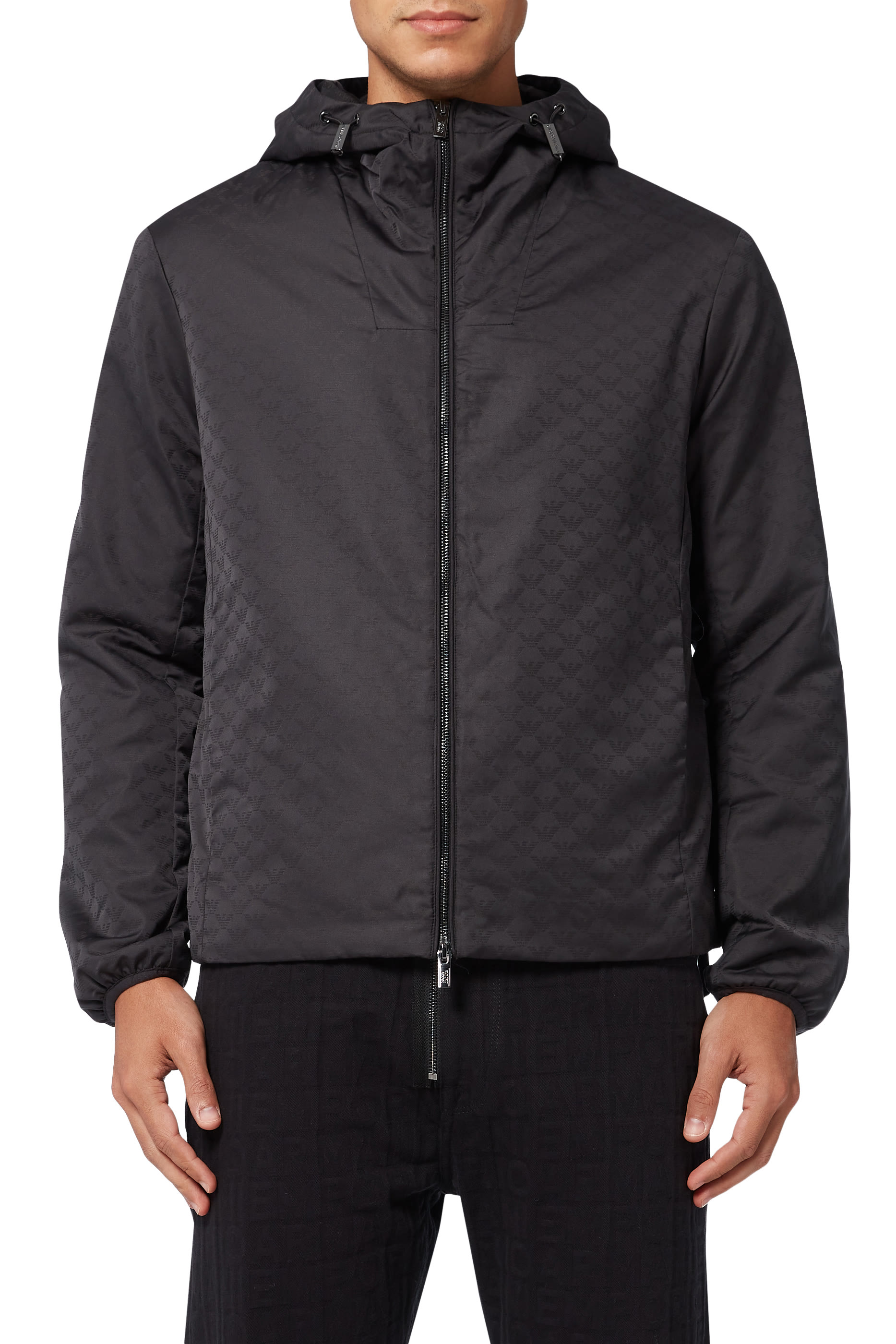 EA Monogram Hooded Nylon Jacket