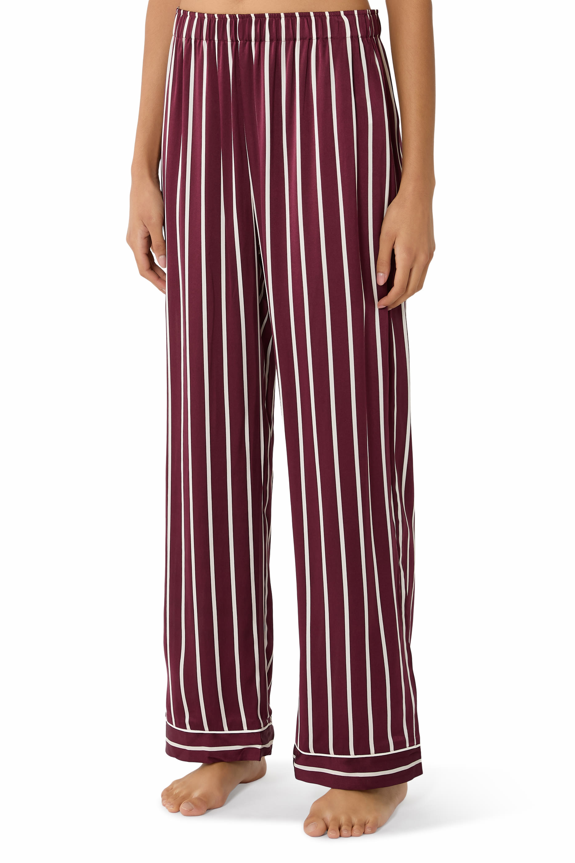 Inez Washable Silk Printed Long PJ Set