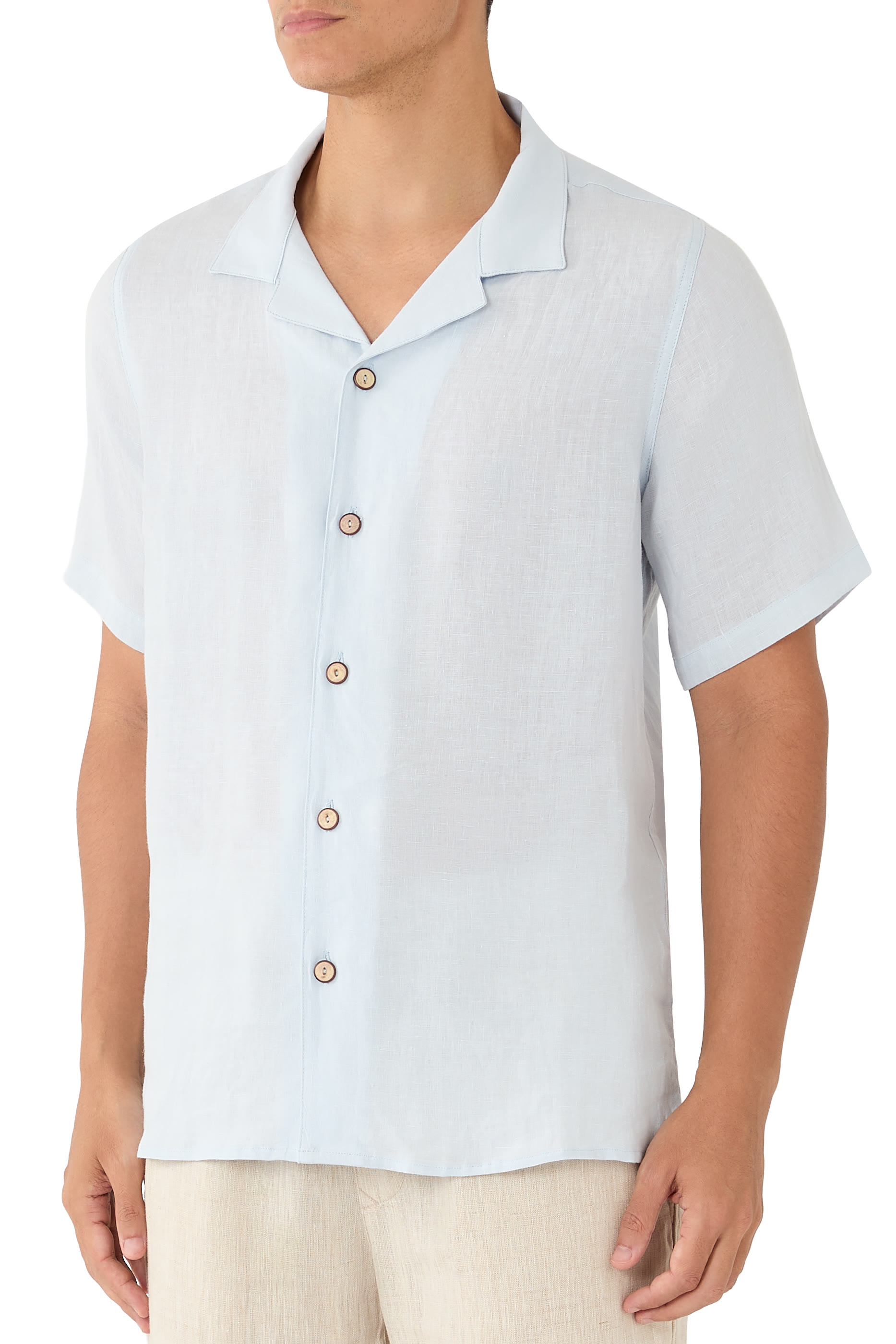 Button-Up Camp Collar Shirt