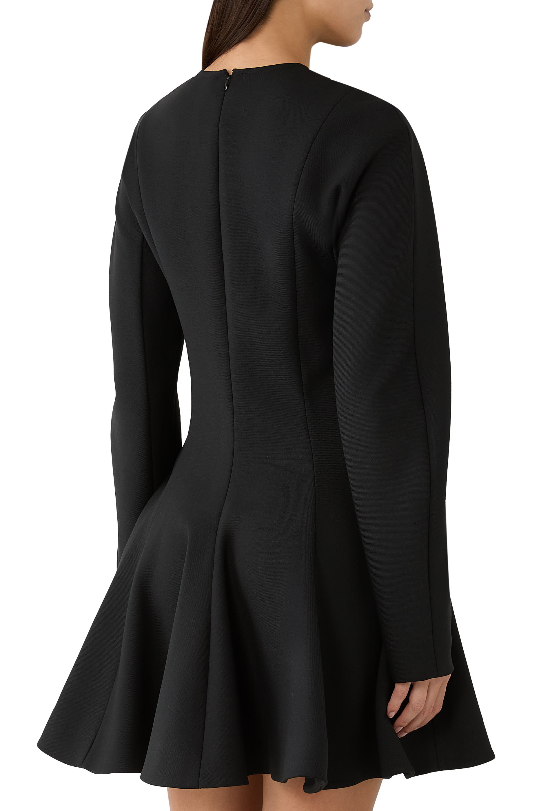  Peplum Wool Mini Dress
