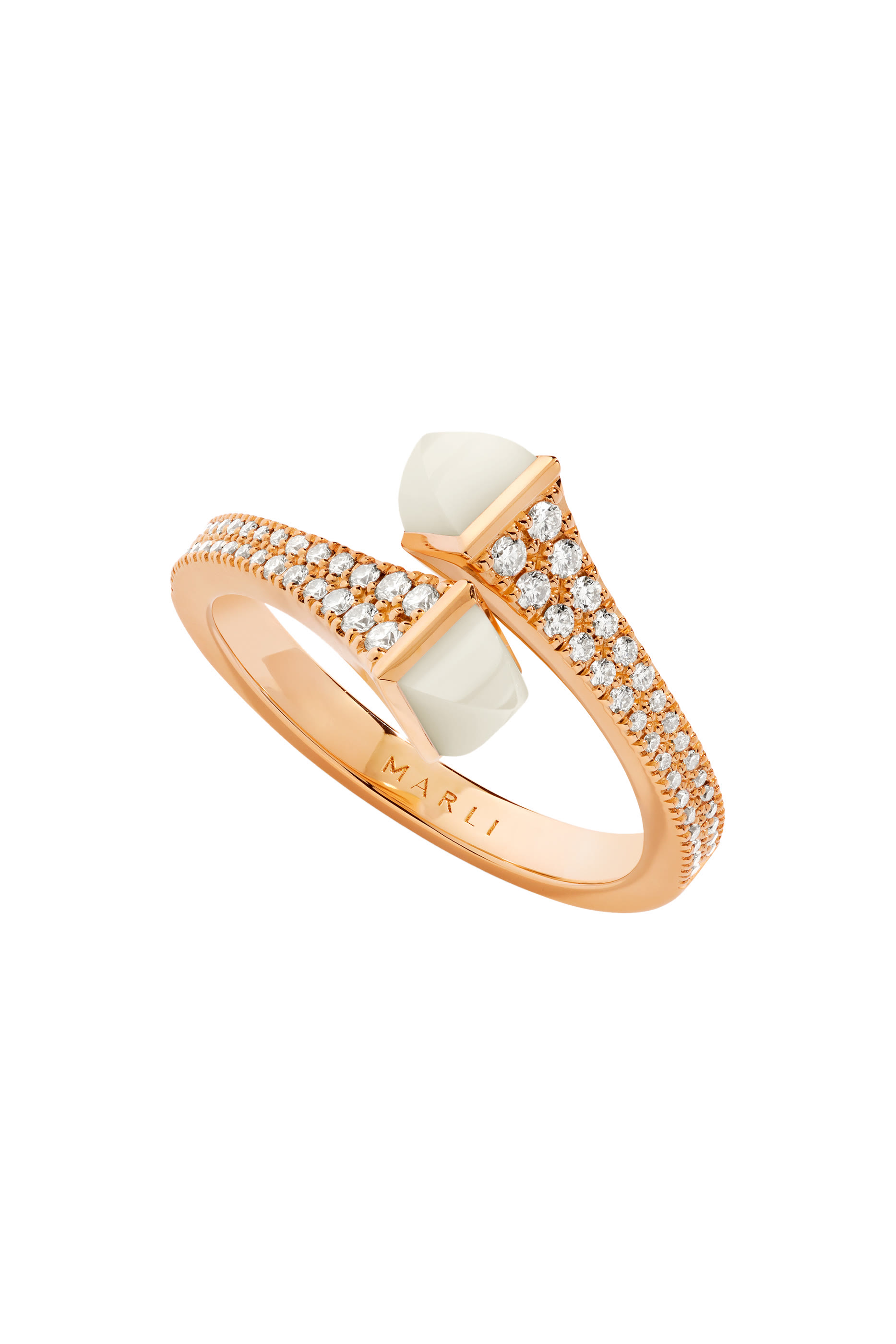 Cleo Moon Stone Diamond Slip On Ring