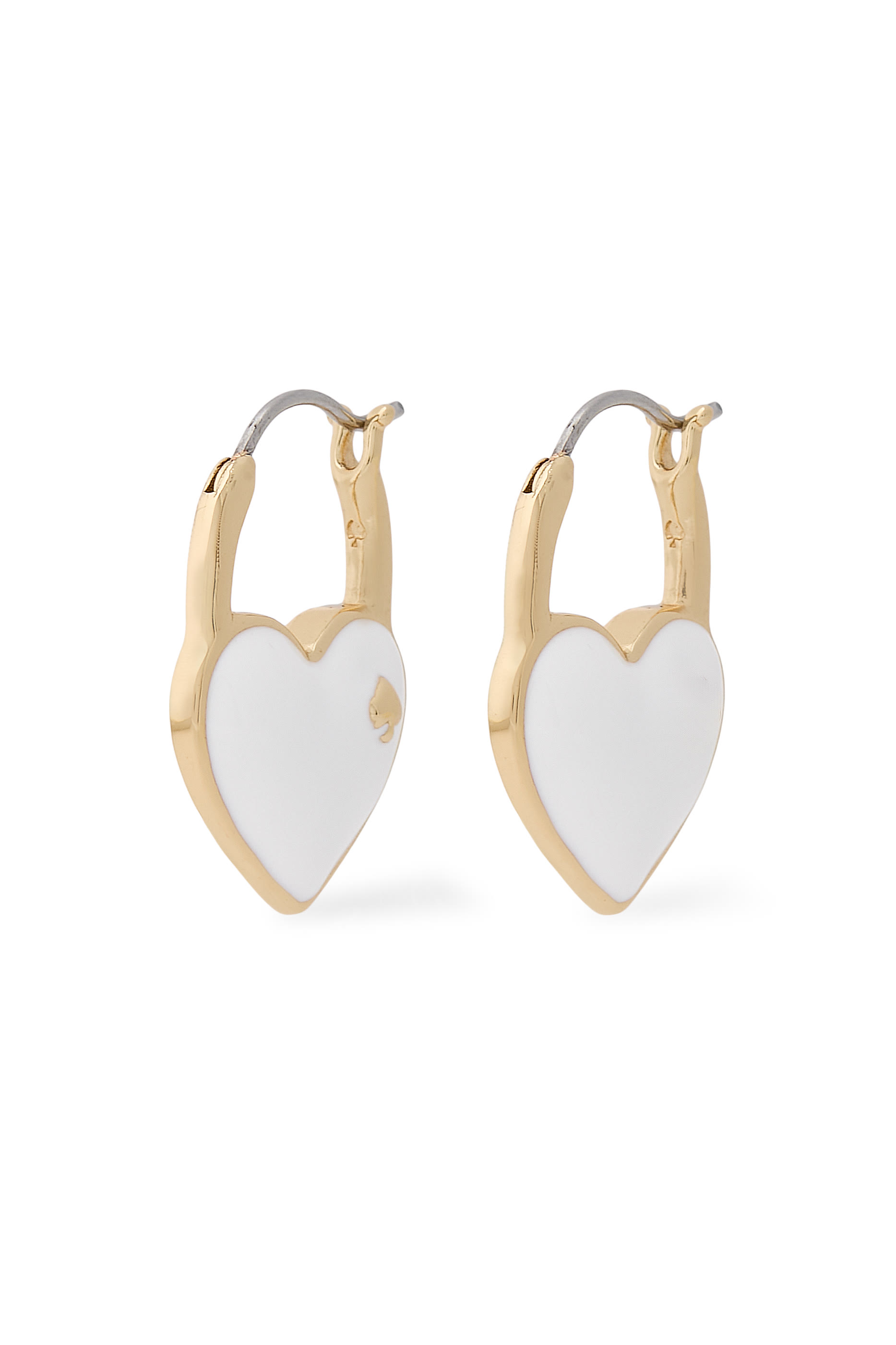 Heart Spade Huggies, Stainless Steel Posts & Enamel
