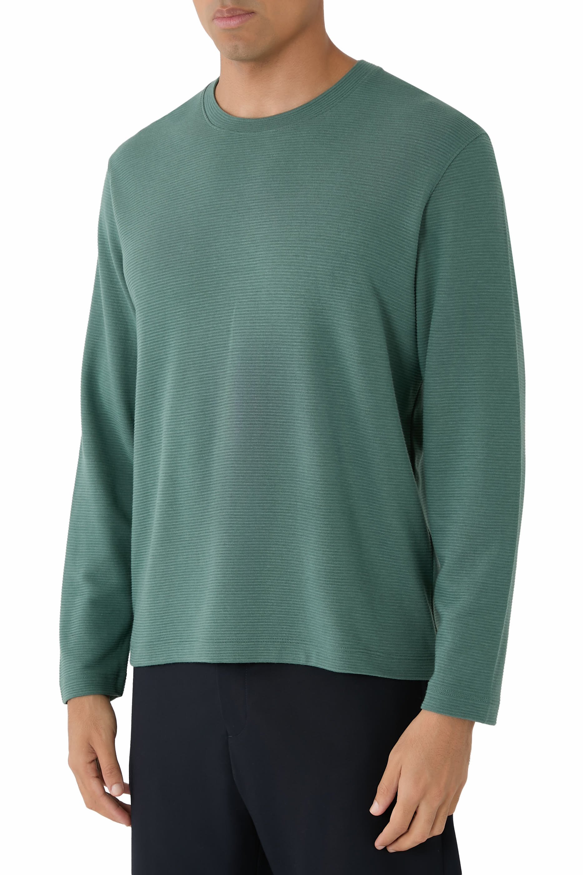  Delroy Long-Sleeve T-Shirt in Studio Knit Jacquard