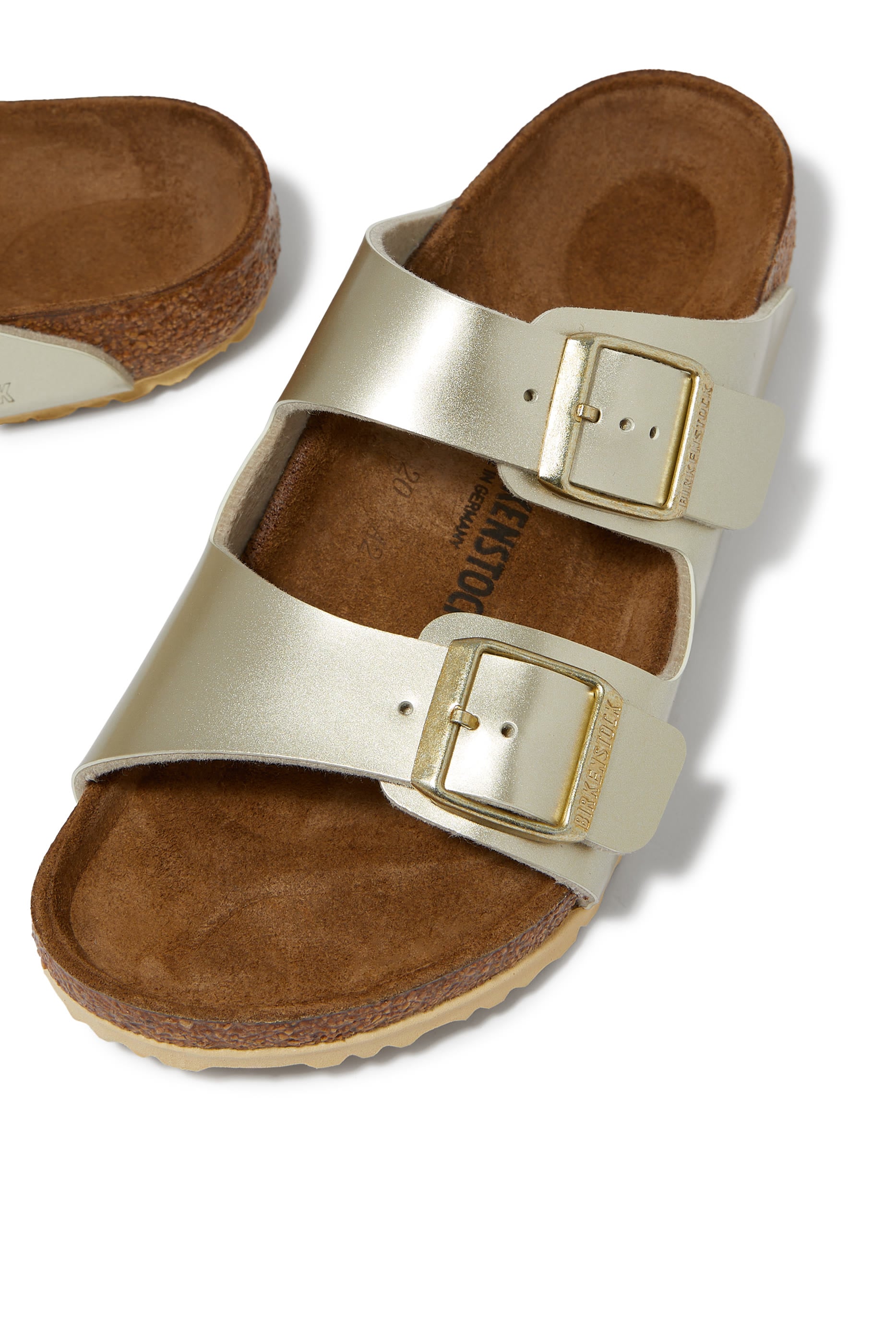 Kids Arizona Birko-Flor Metallic Sandals
