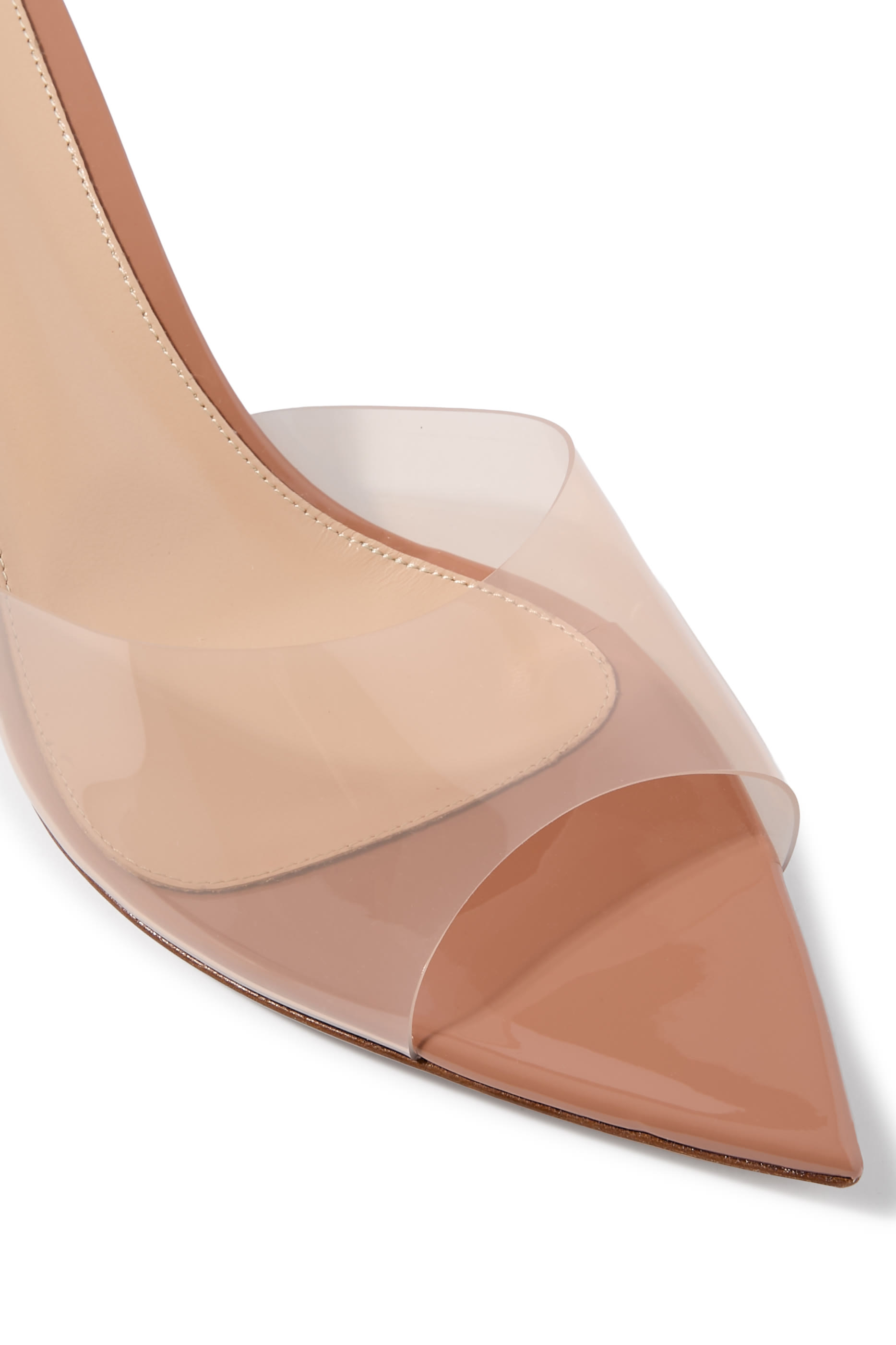 Elle 55 Mules in Plexi and Leather