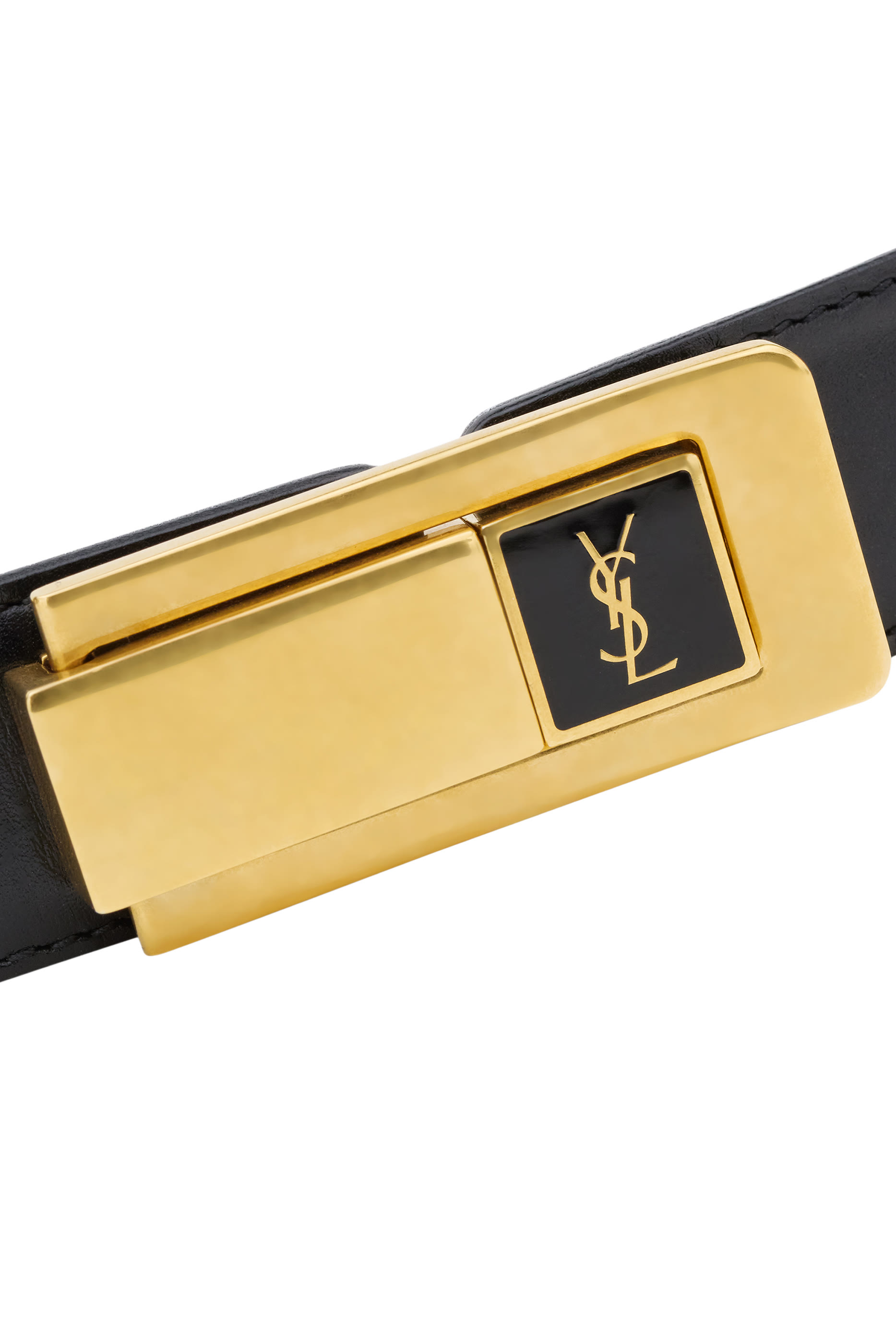 Charnière Buckle Belt in Smooth Leather