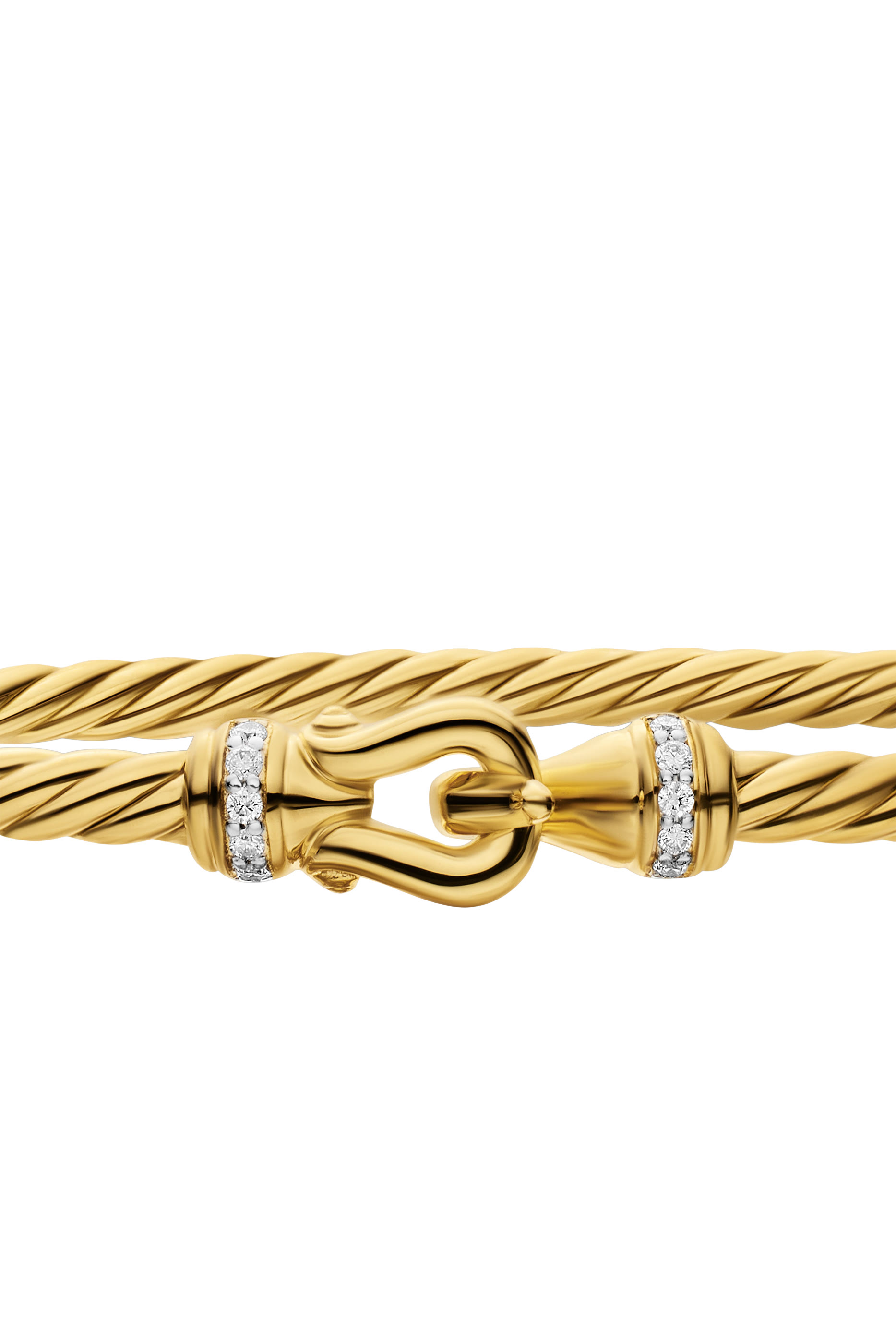 Micro Cablespira® Flex Buckle Bracelet, Sterling Silver, 18K Yellow Gold & Diamonds