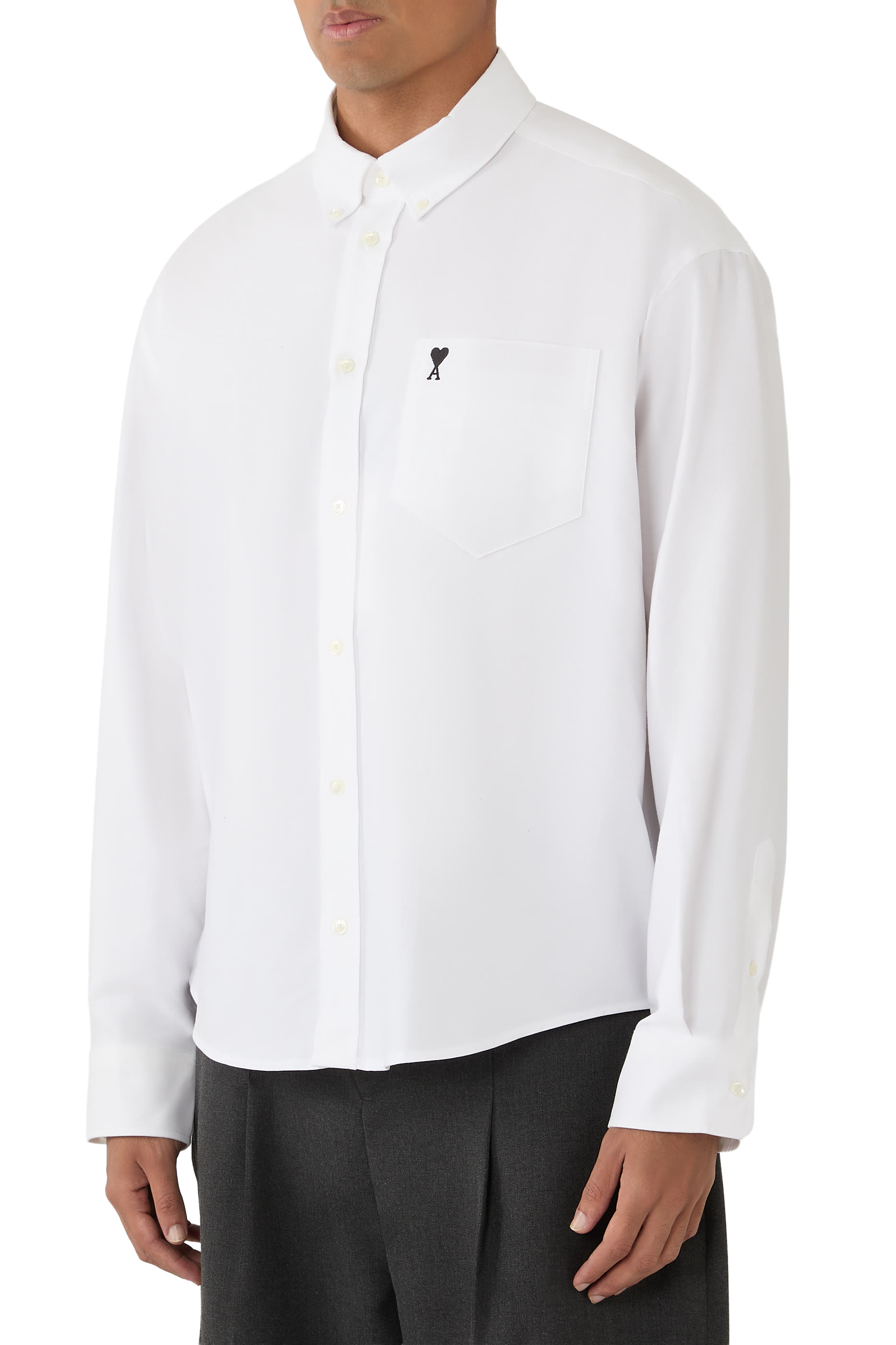 Boxy Cotton Shirt with Ami de Coeur 