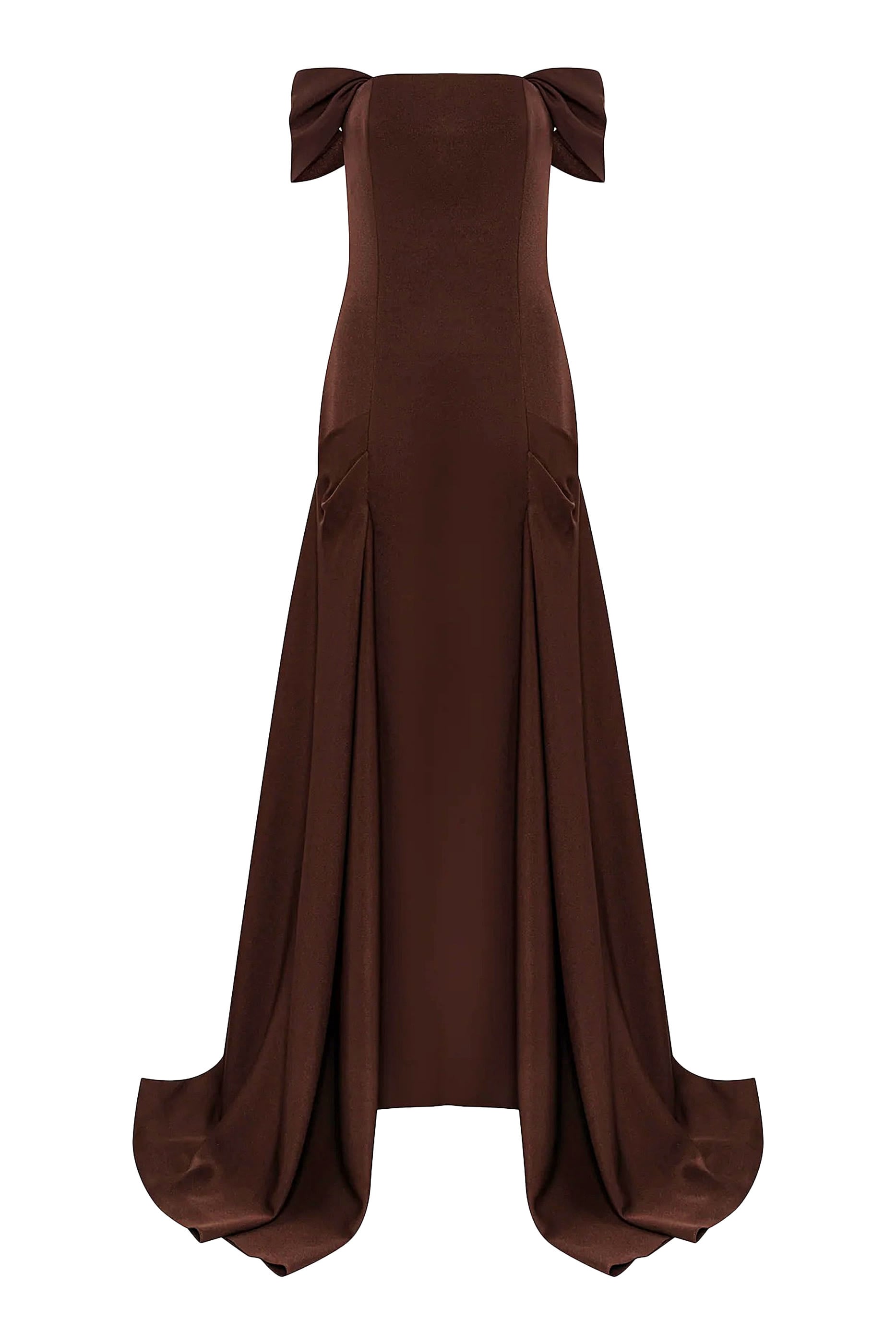 Fallen Sleeve Crepe Gown