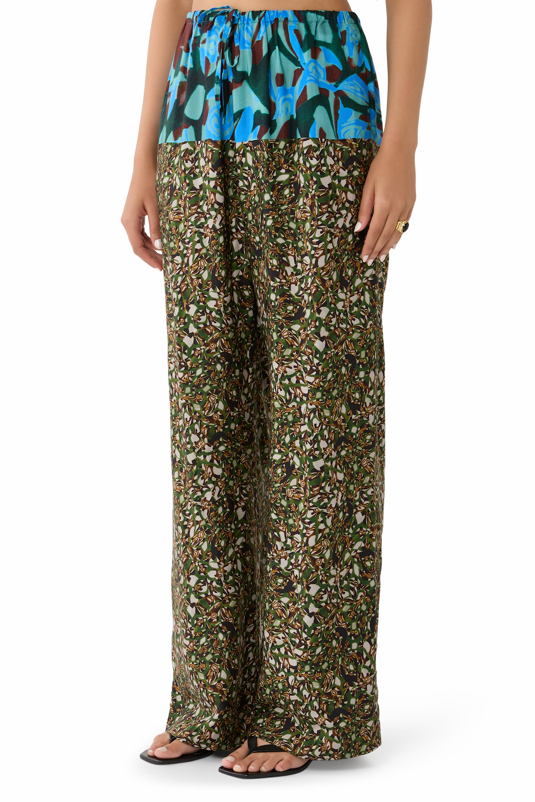 Printed Wide-Leg Pants