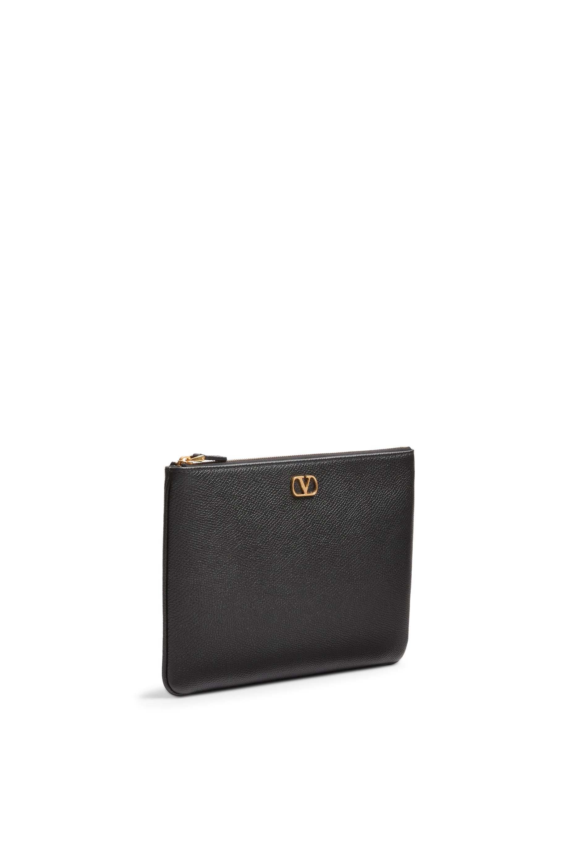 VLogo Signature Grainy Calfskin Clutch Bag