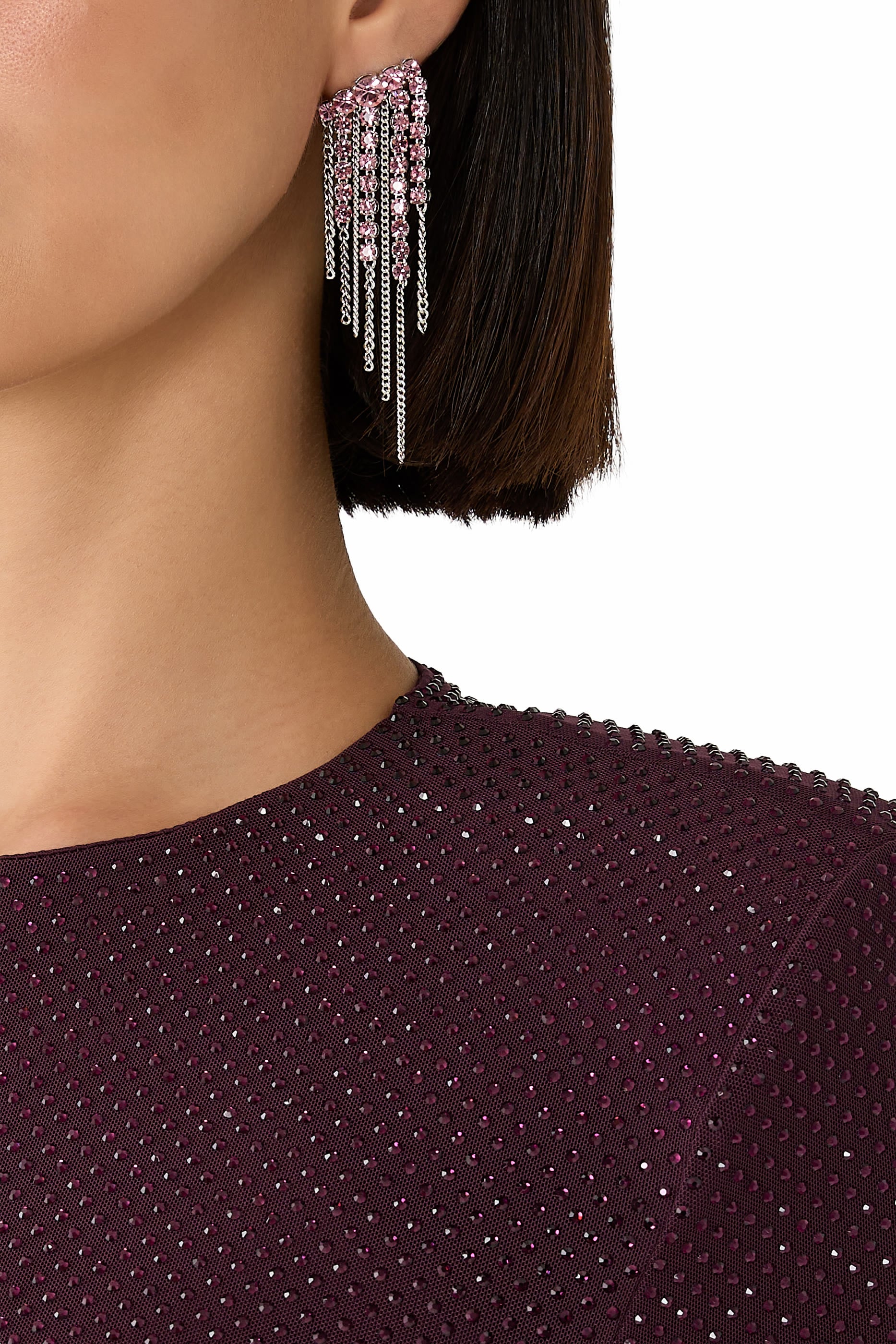 Statement Fringe Earrings, Crystals