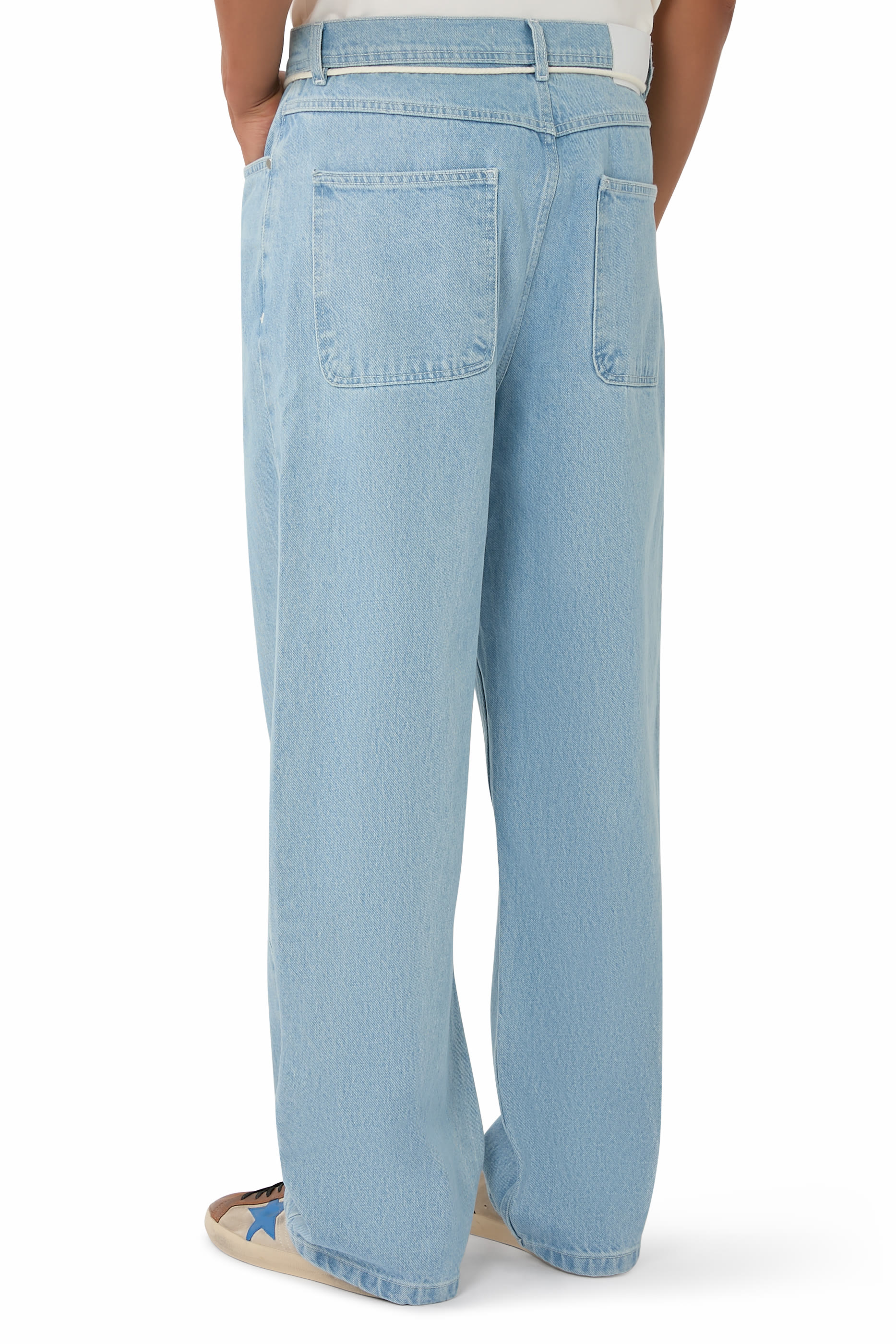 Denim Block Pants