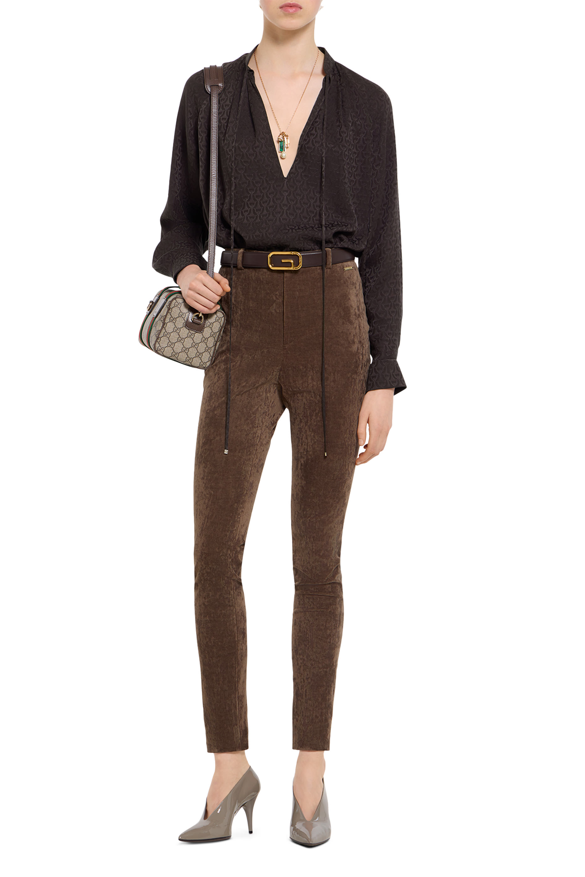 Horsebit Silk Jacquard Shirt