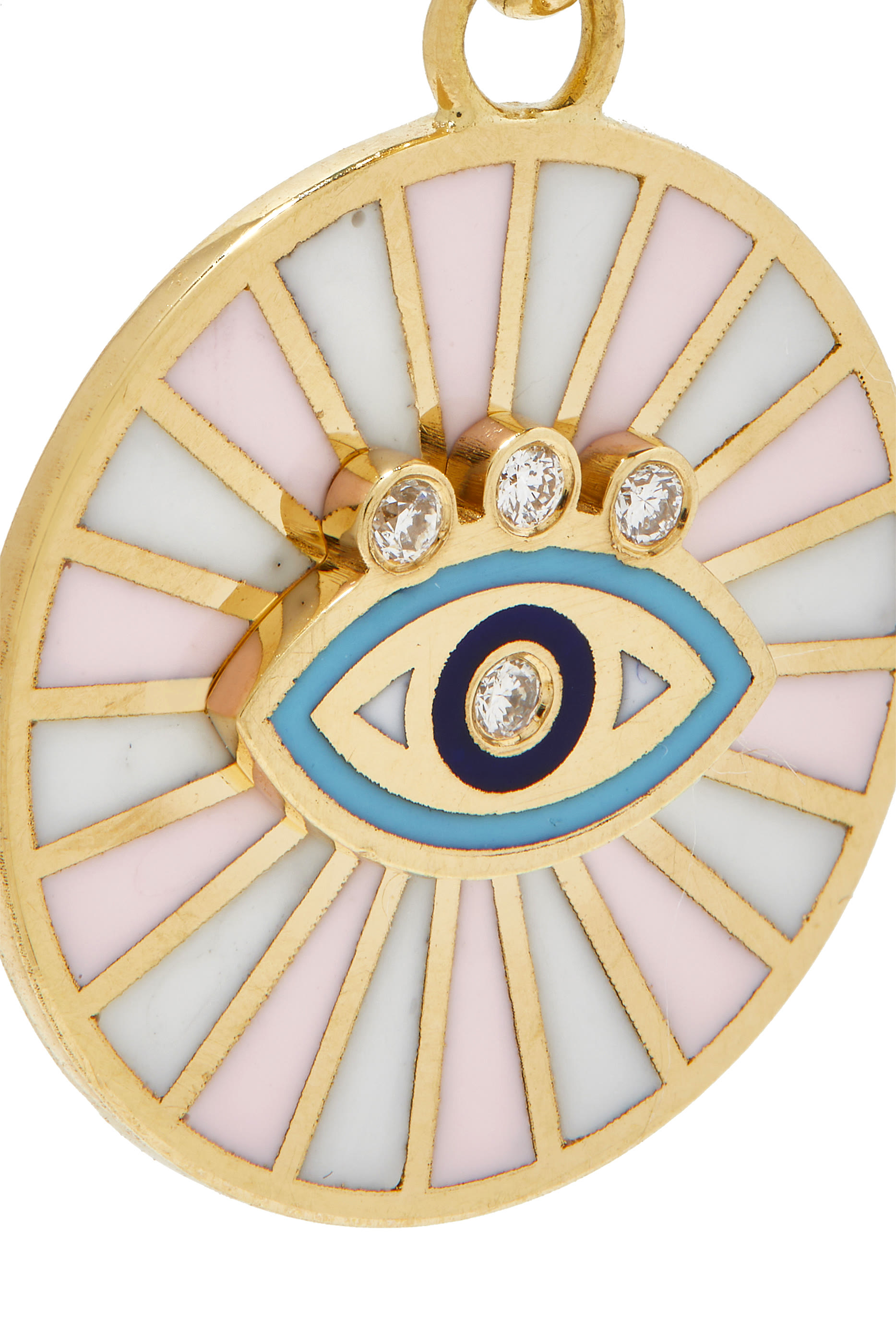 Spiral Eye Charm, 18k Yellow Gold & Diamonds