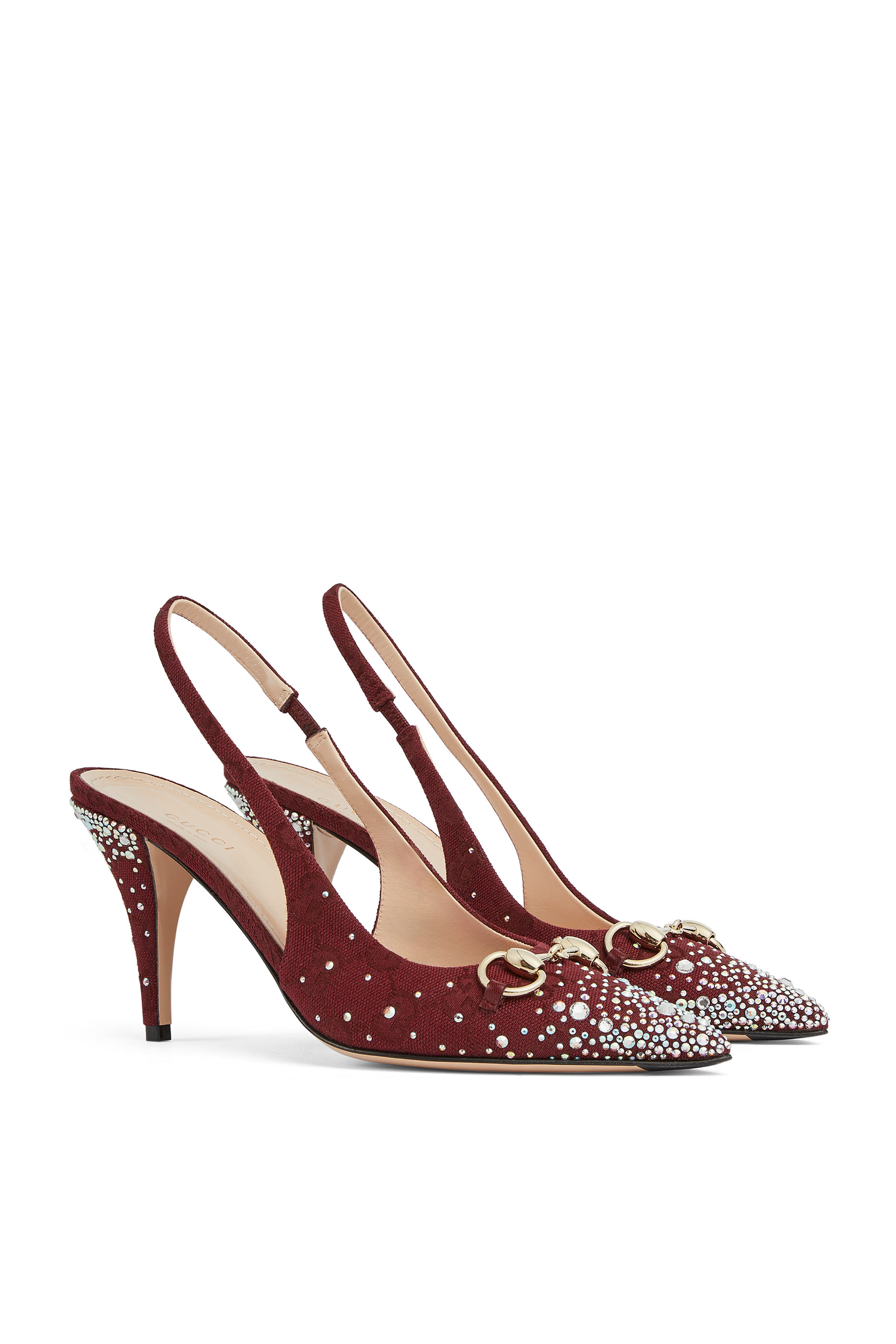 Crystal Horsebit 85 Slingback Pumps