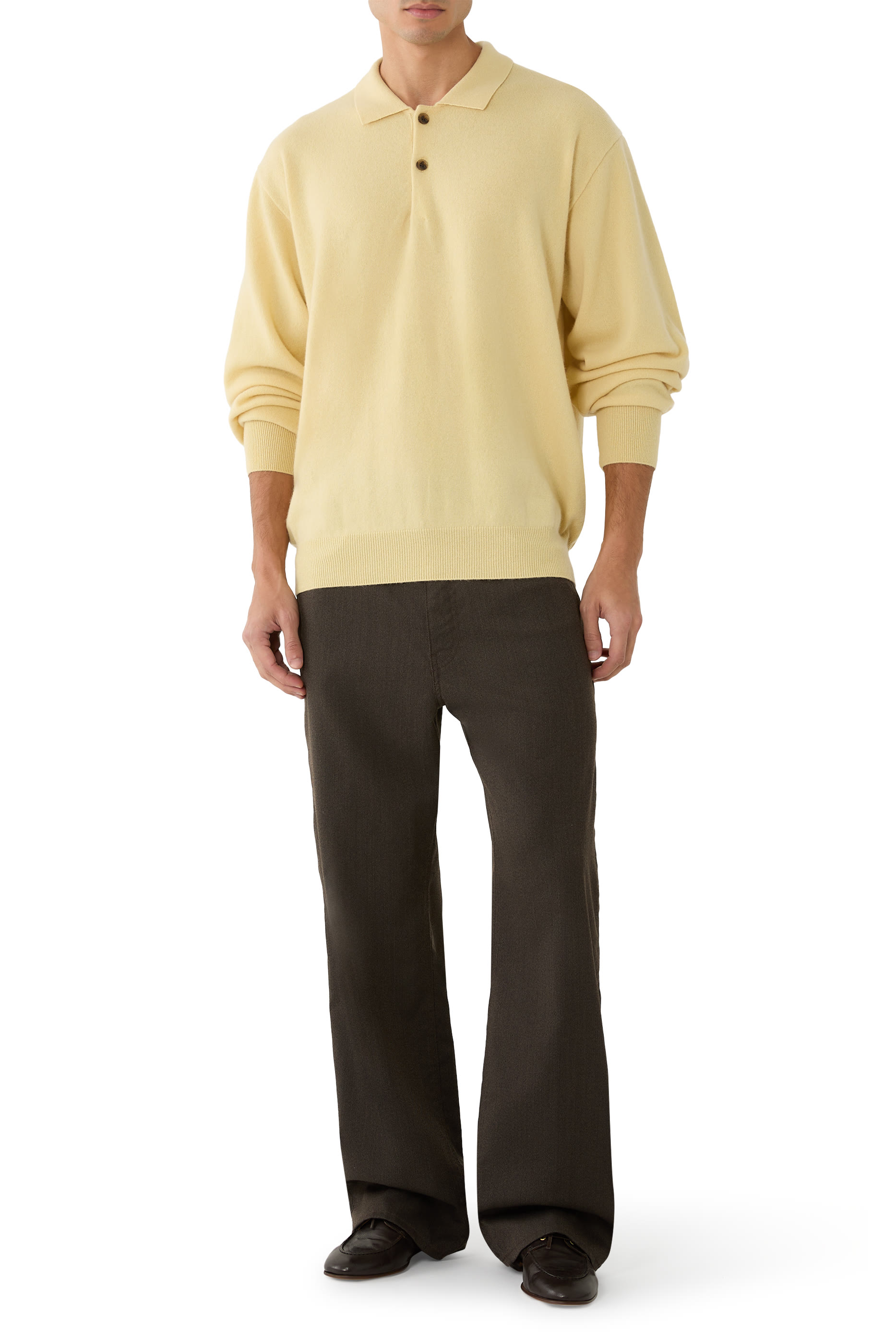 Knit Long Sleeves Polo Shirt