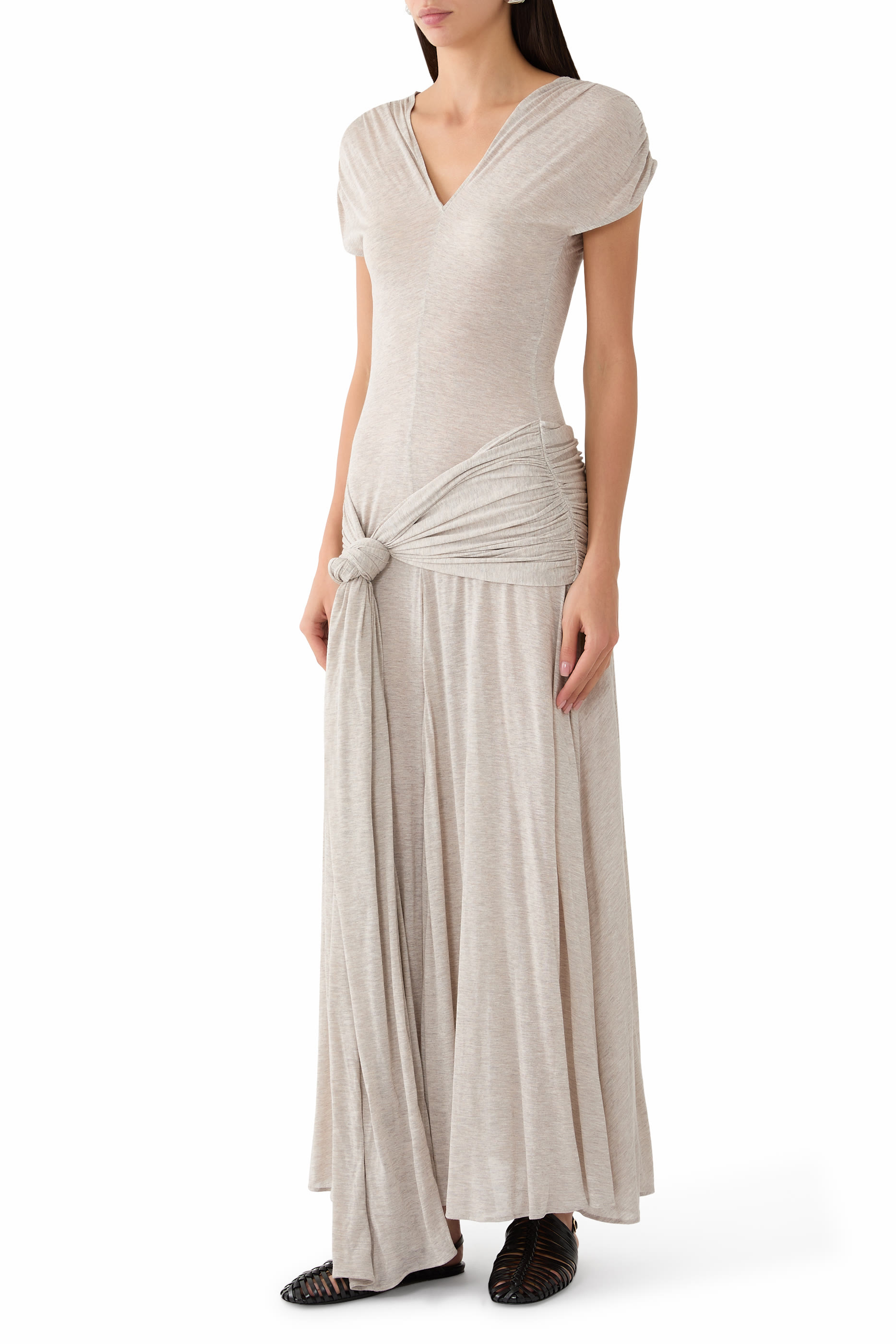 Knotted Waist Longline Dress