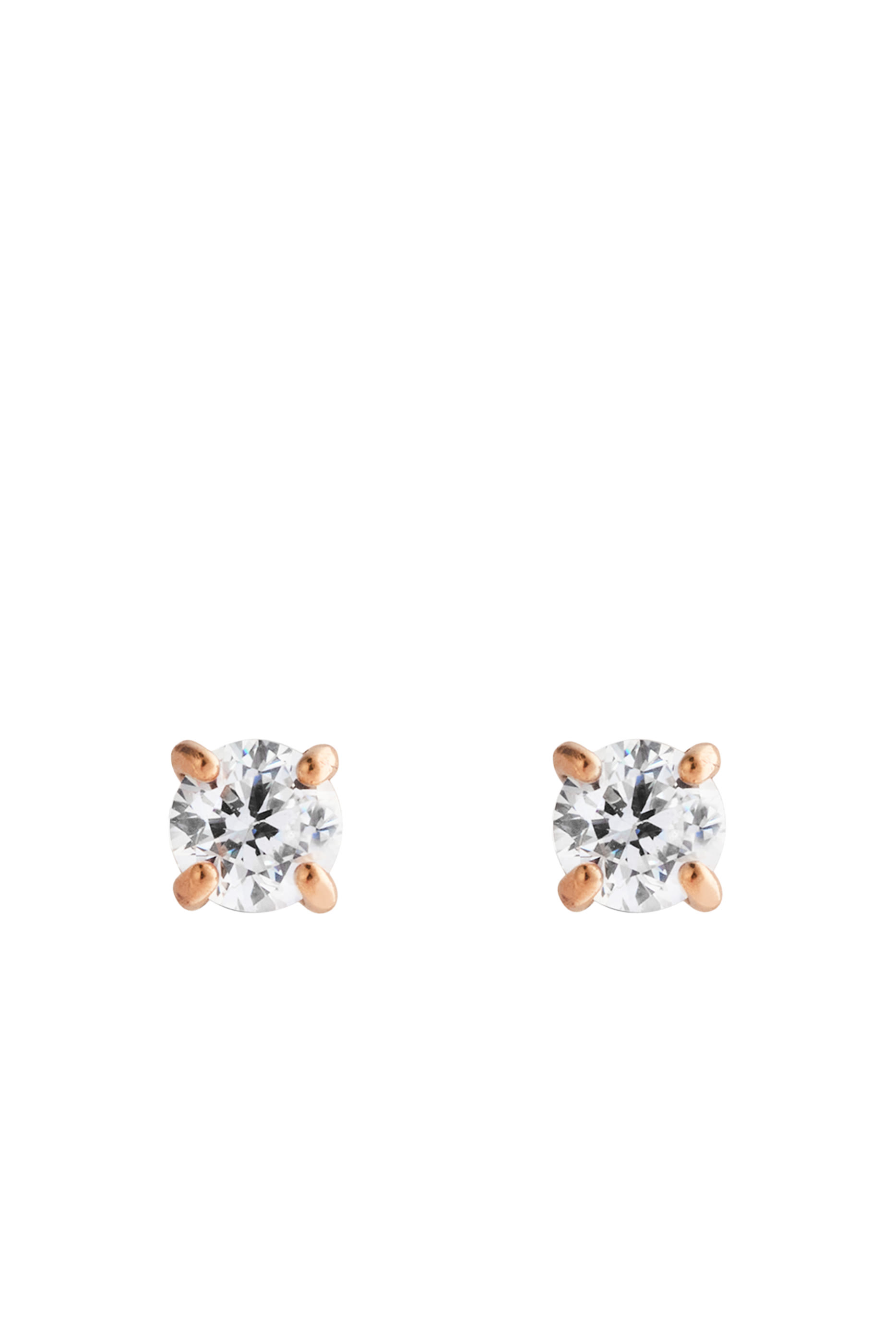 Mirelle Solitaire Stud Earrings, Cubic Zirconia & Stainless Steel