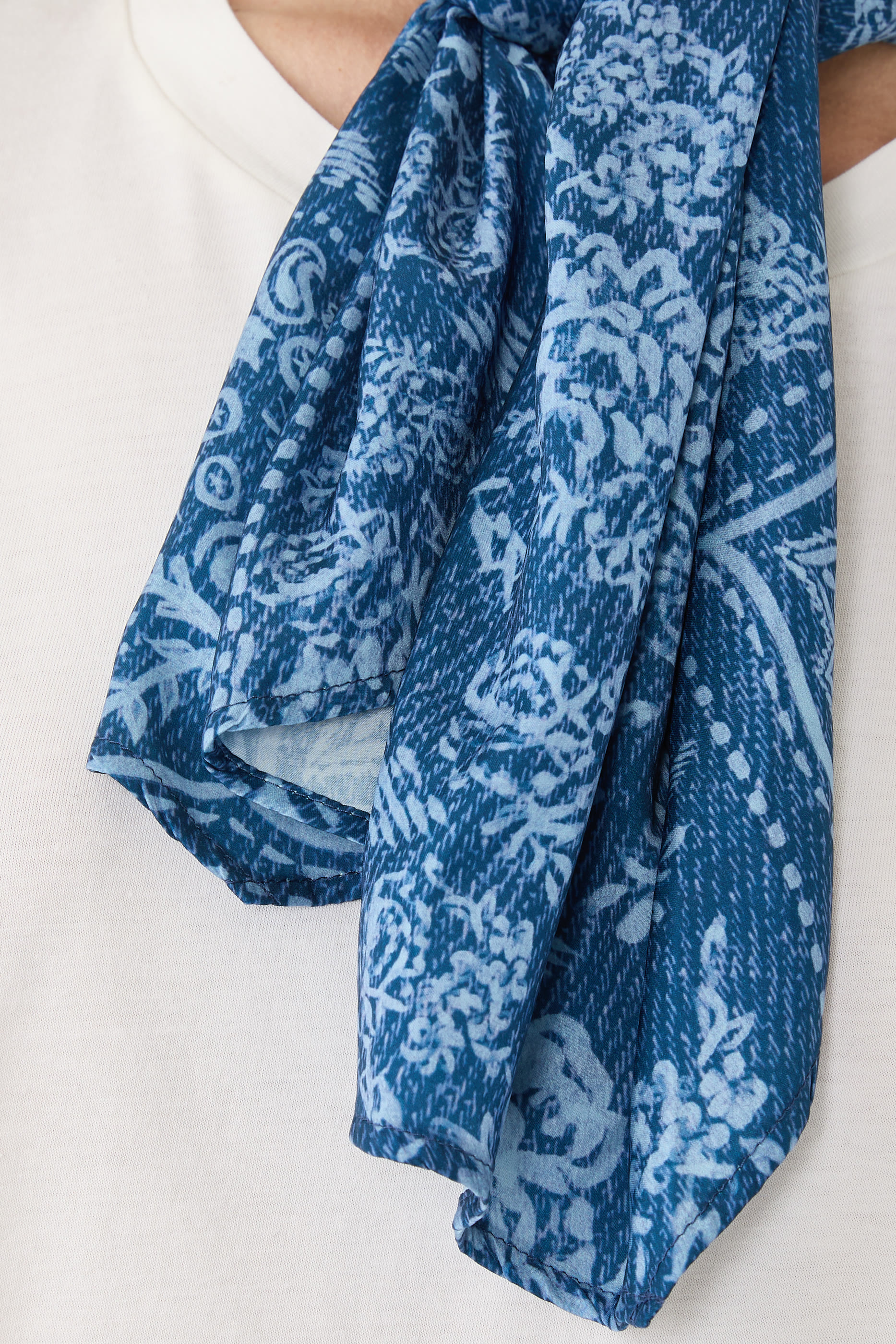 Pima Jersey T-shirt with Foulard Collar 