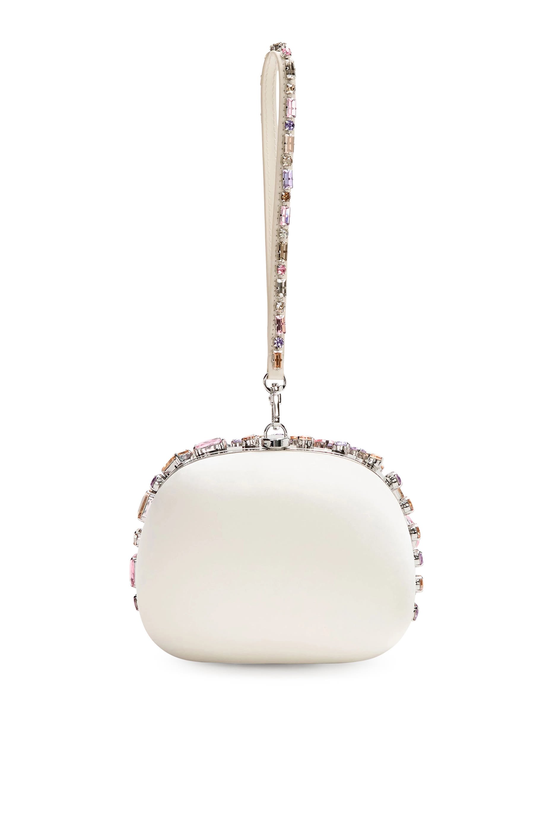 Multi Crystal Embellished Top Handle Clutch Bag 