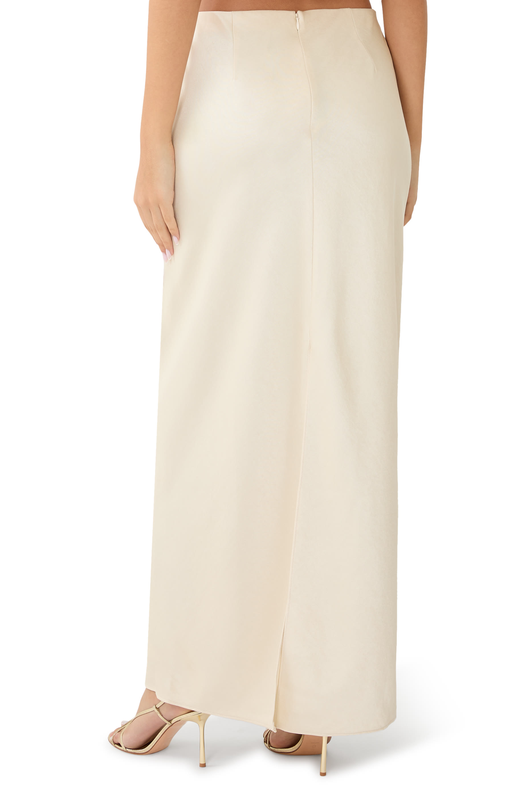 Satin Bias Column Skirt