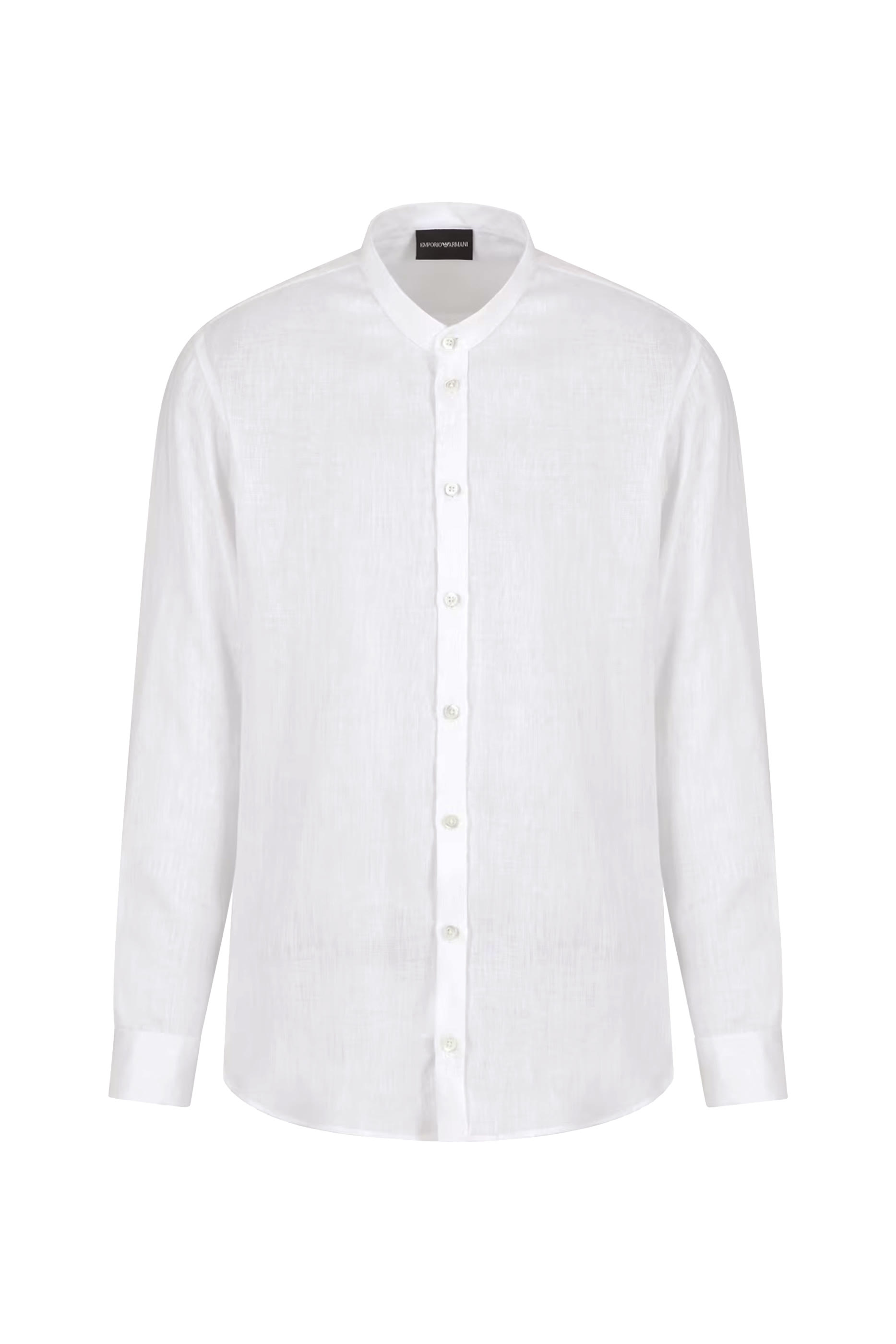 Linen Chambray Shirt with Guru Collar 