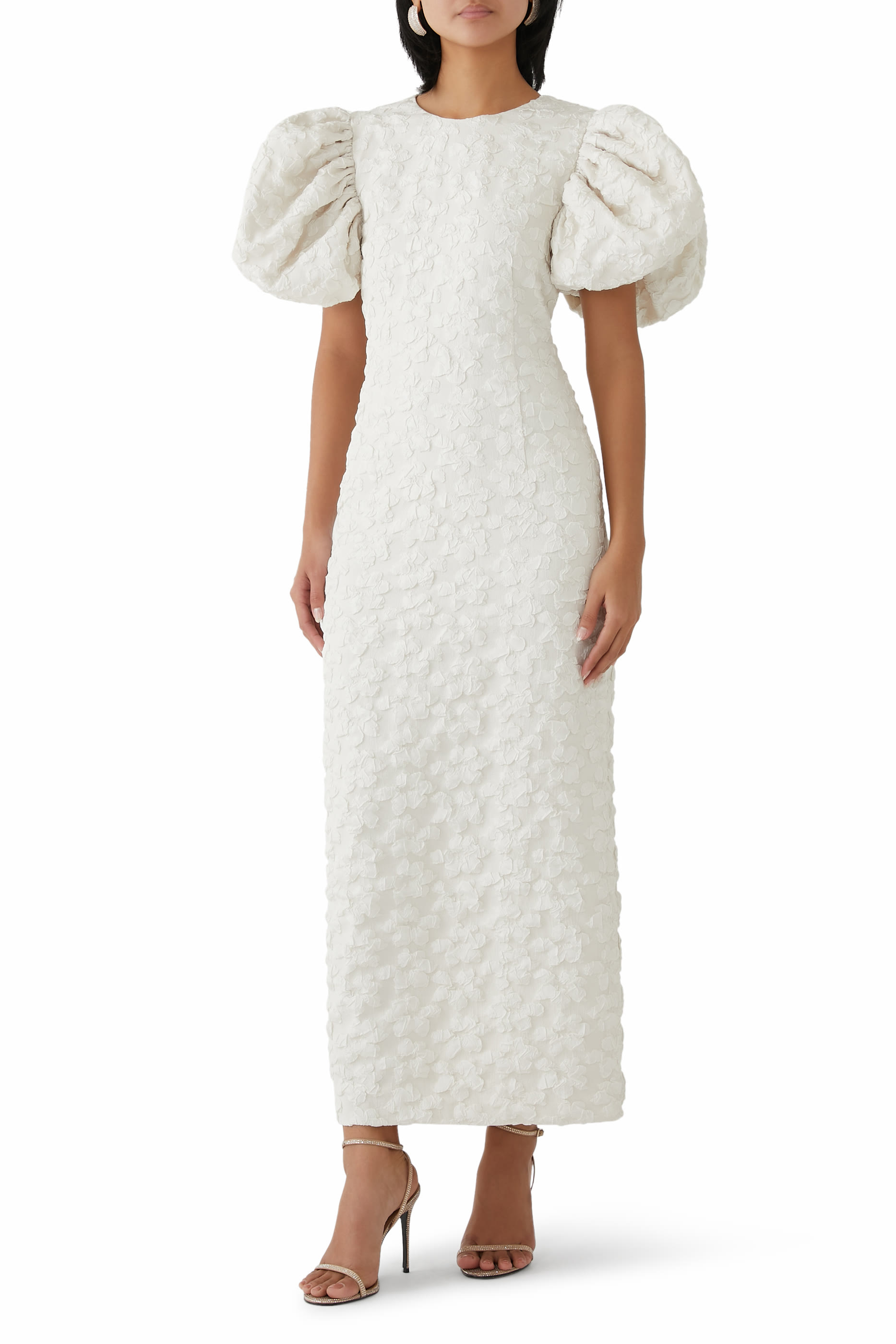 Jacquard Midi Puffy Dress 