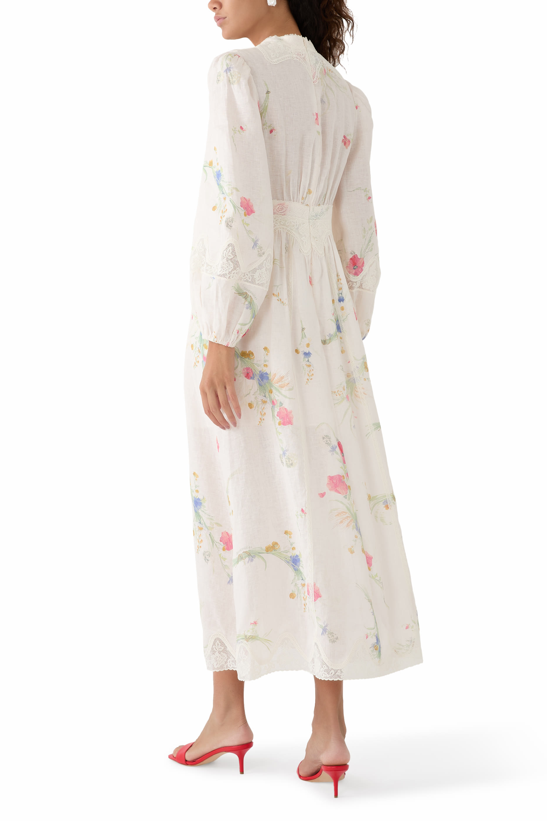 Lucky Lace Plunge Midi Dress