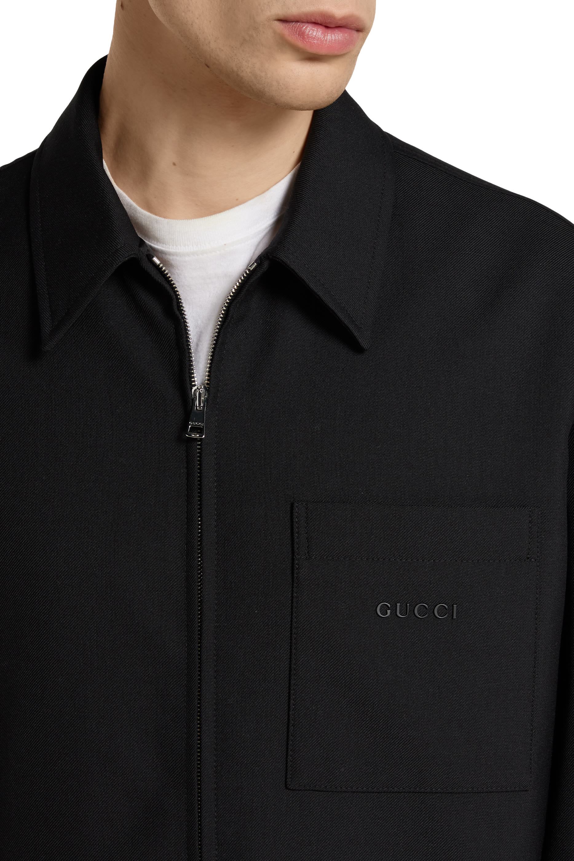 Wool Twill Zip Overshirt