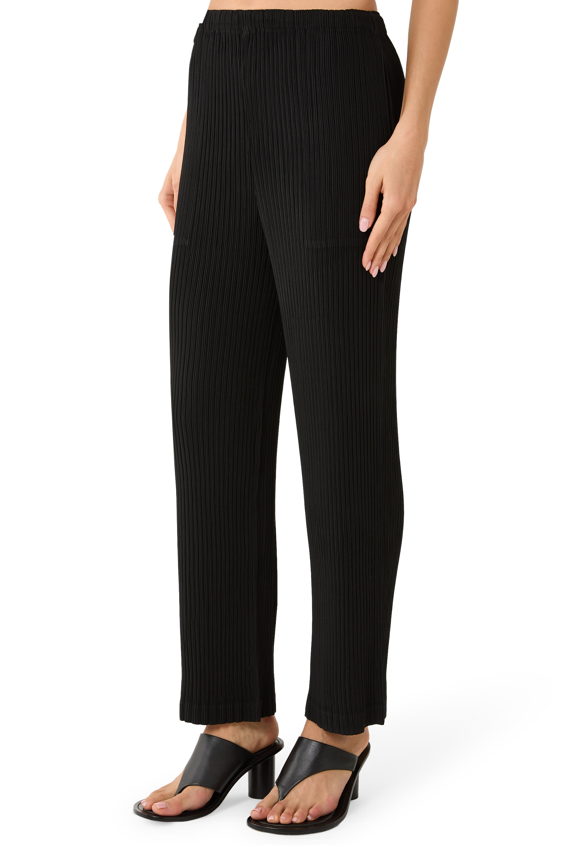 Hatching Pleats Pants