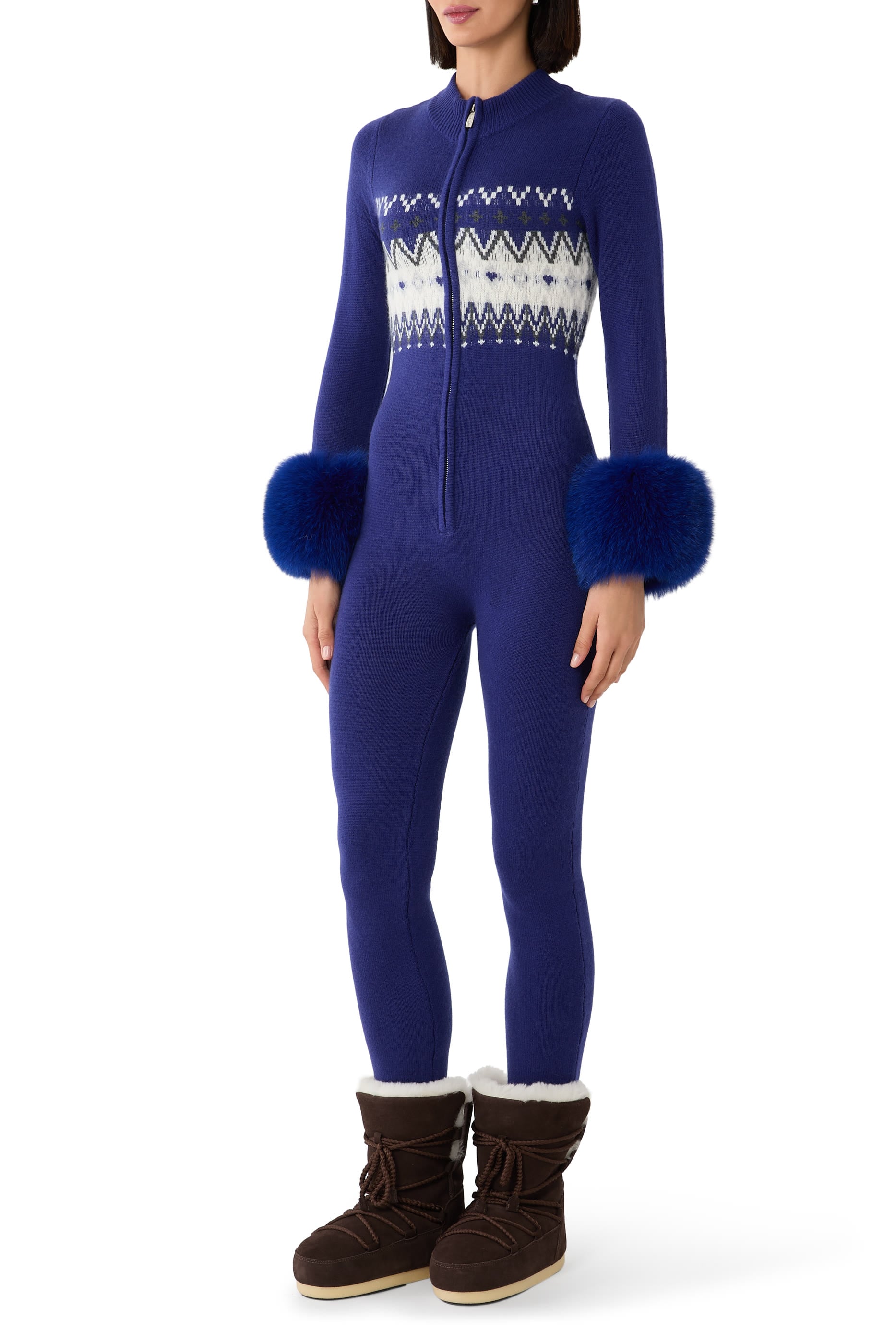 Fair Isle-print Jumpsuit in Merino Wool Blend