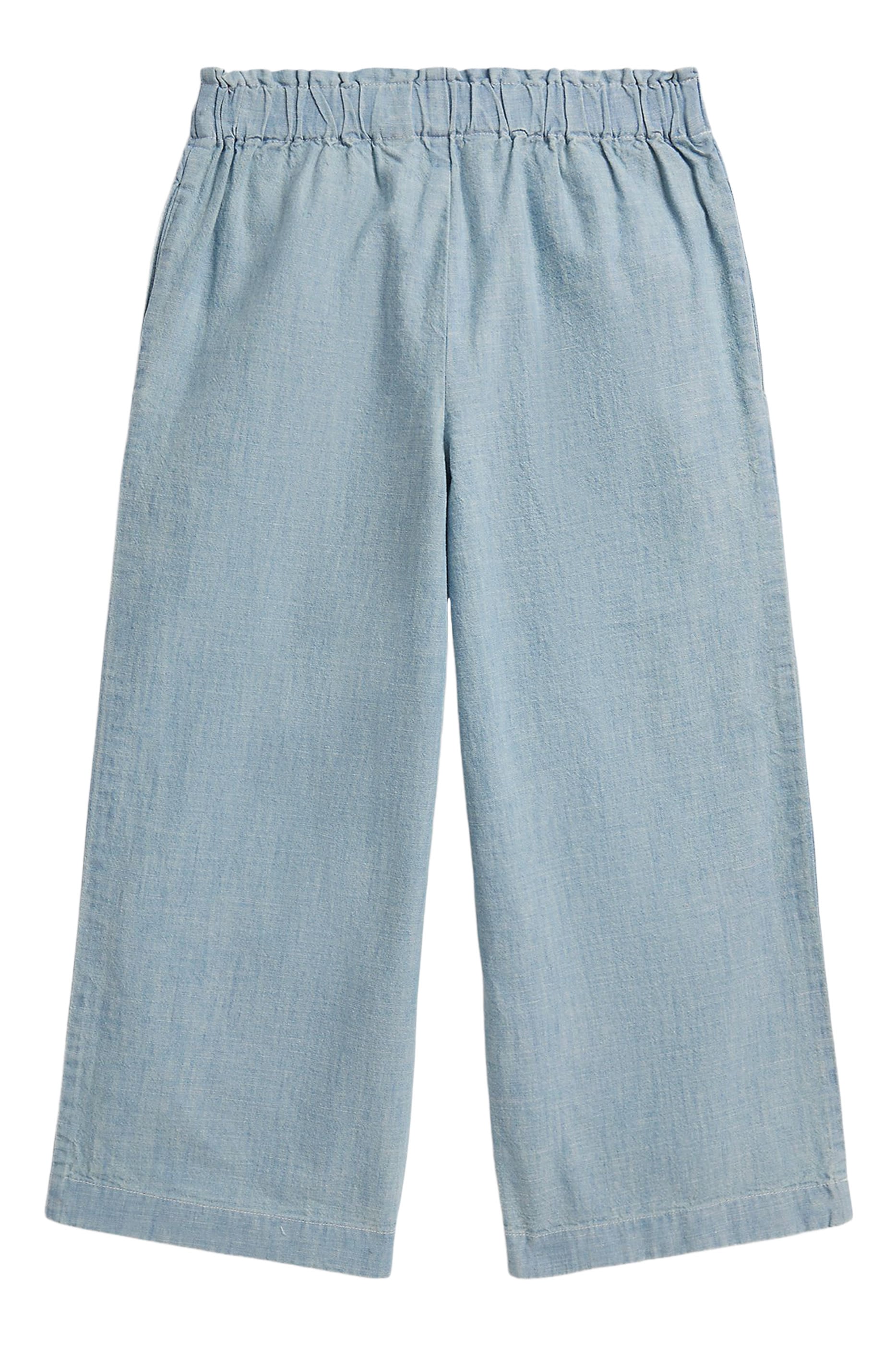 Kids Pony-Embroidered Wide-Leg Trousers