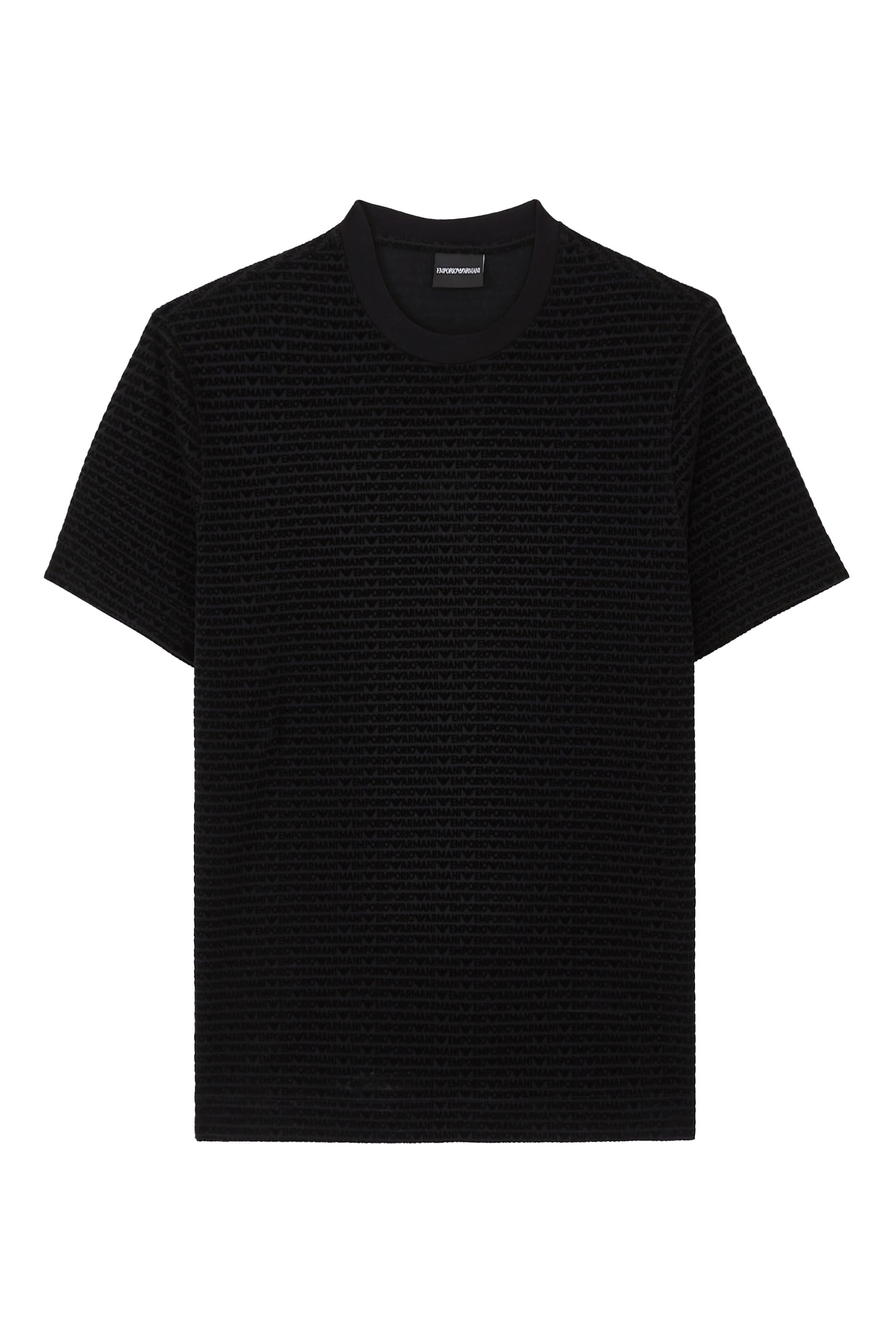 ASV Lyocell-Blend Jersey T-Shirt with All-Over Flocked Logo Lettering