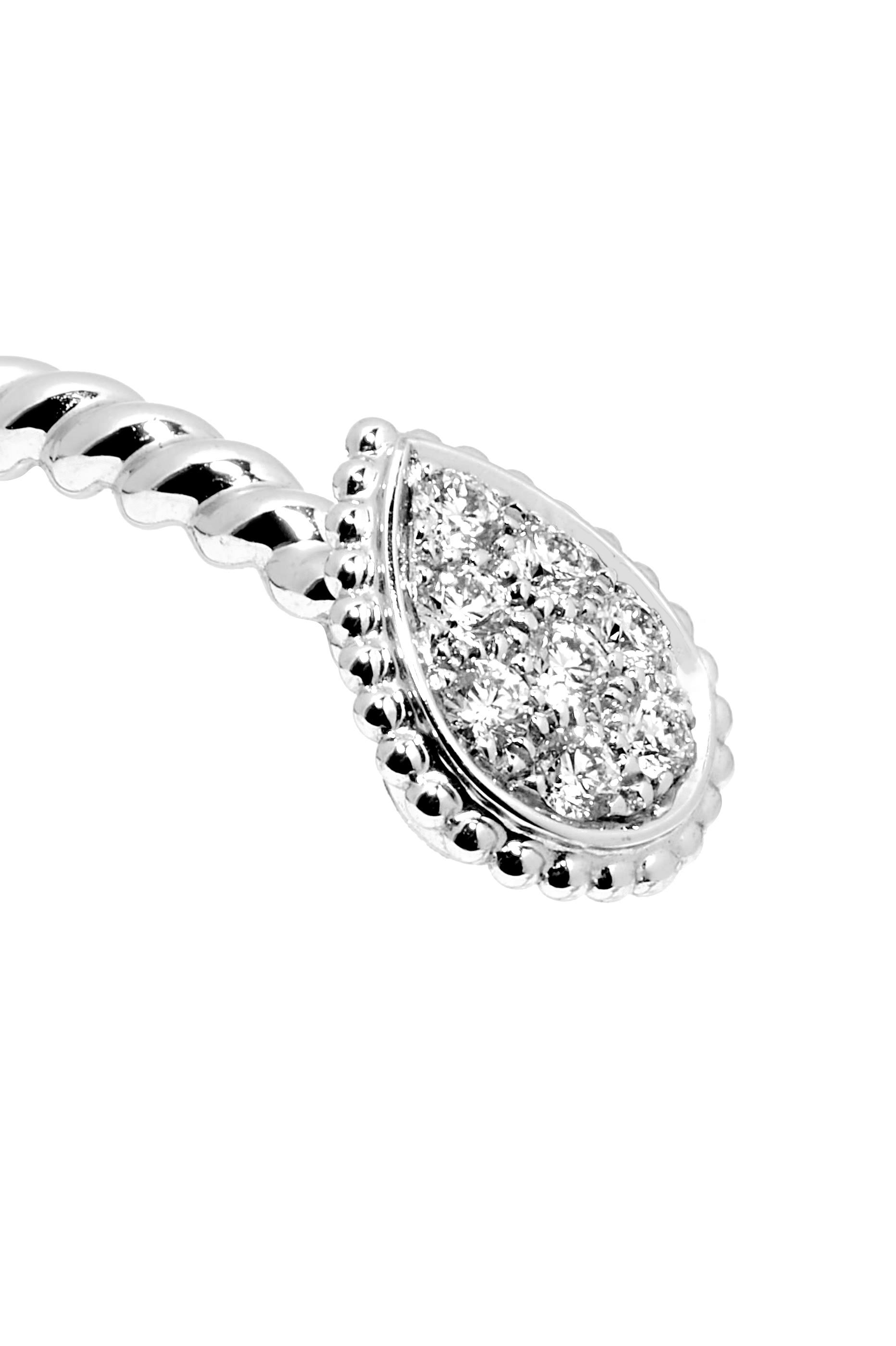 Serpent Boh&egrave;me Double Motif Bracelet, Set With An Aquaprase, Paved With Diamonds, 18k White Gold