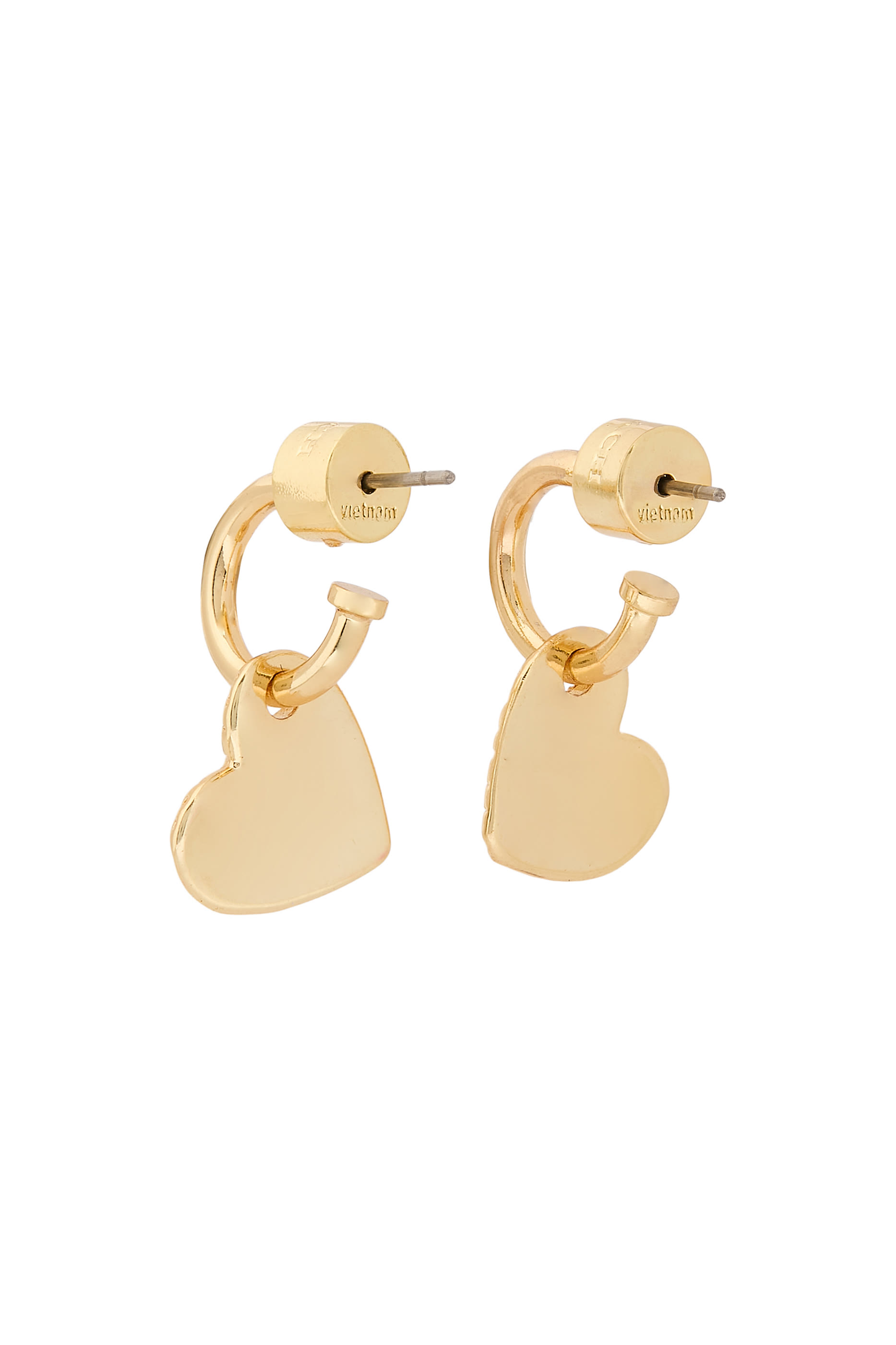 Textured Hearts Huggie Drop Earrings