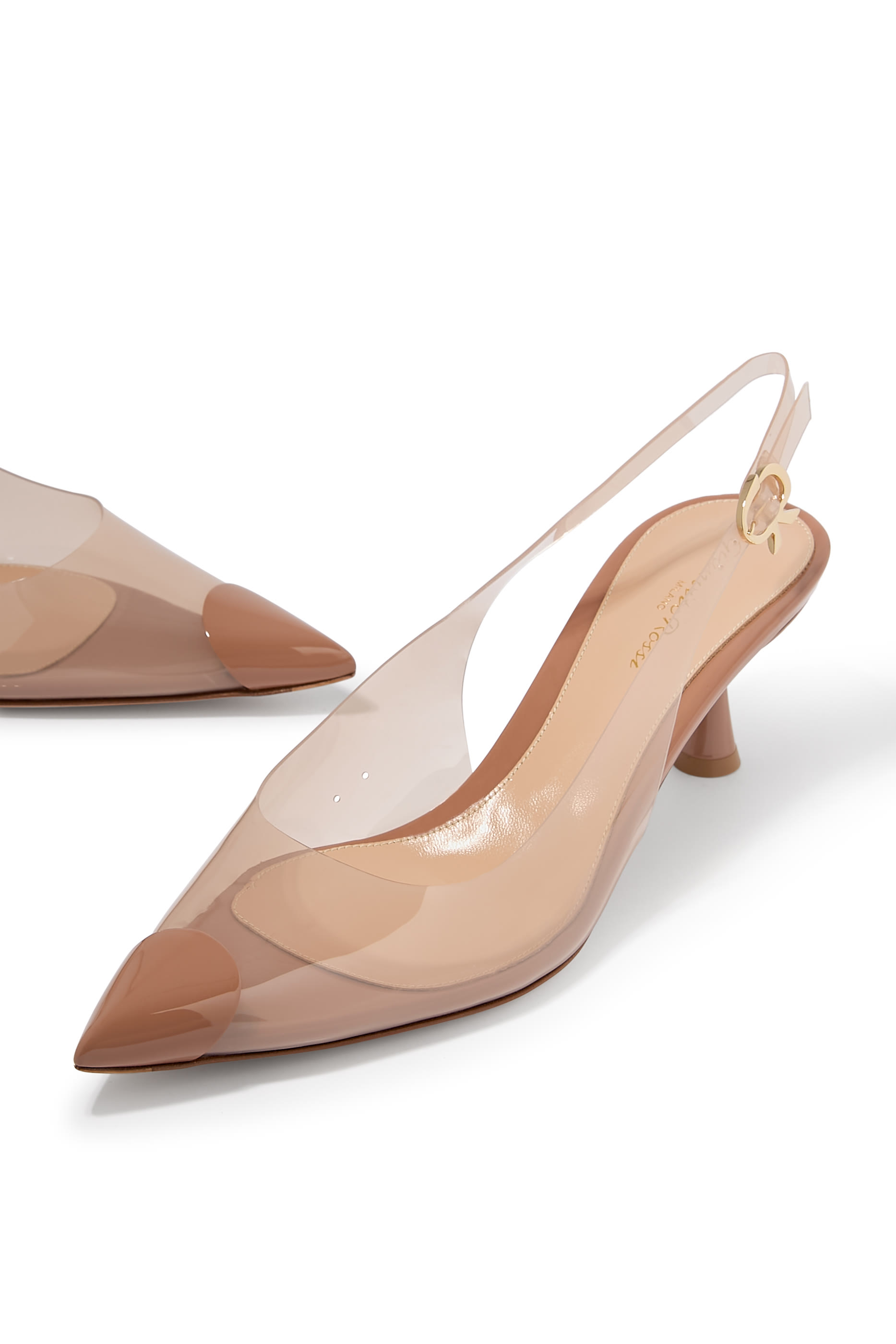 Diana 55 Slingback Pumps in Plexi and Patent