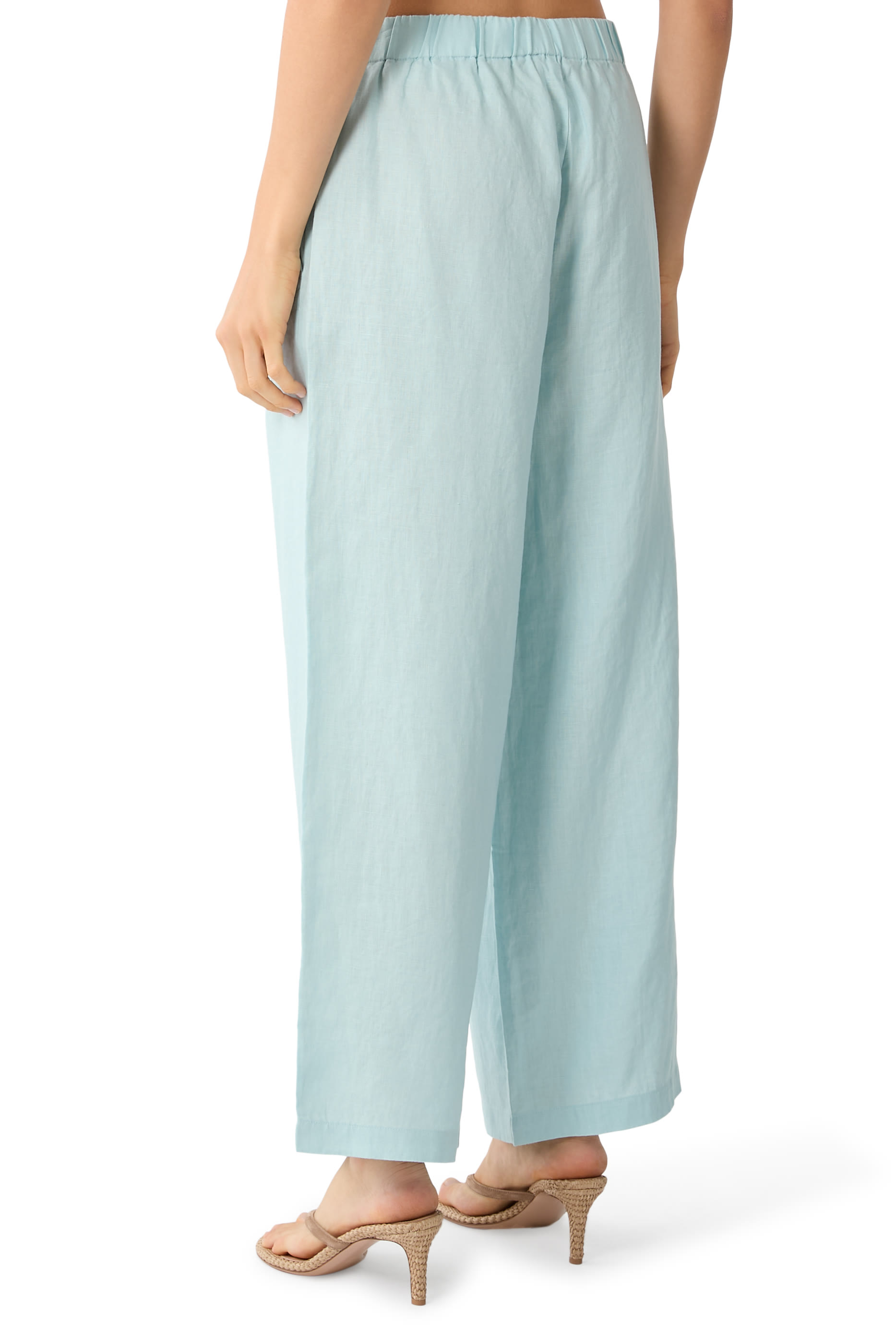 Elastic-Waist Wide-Leg Pants