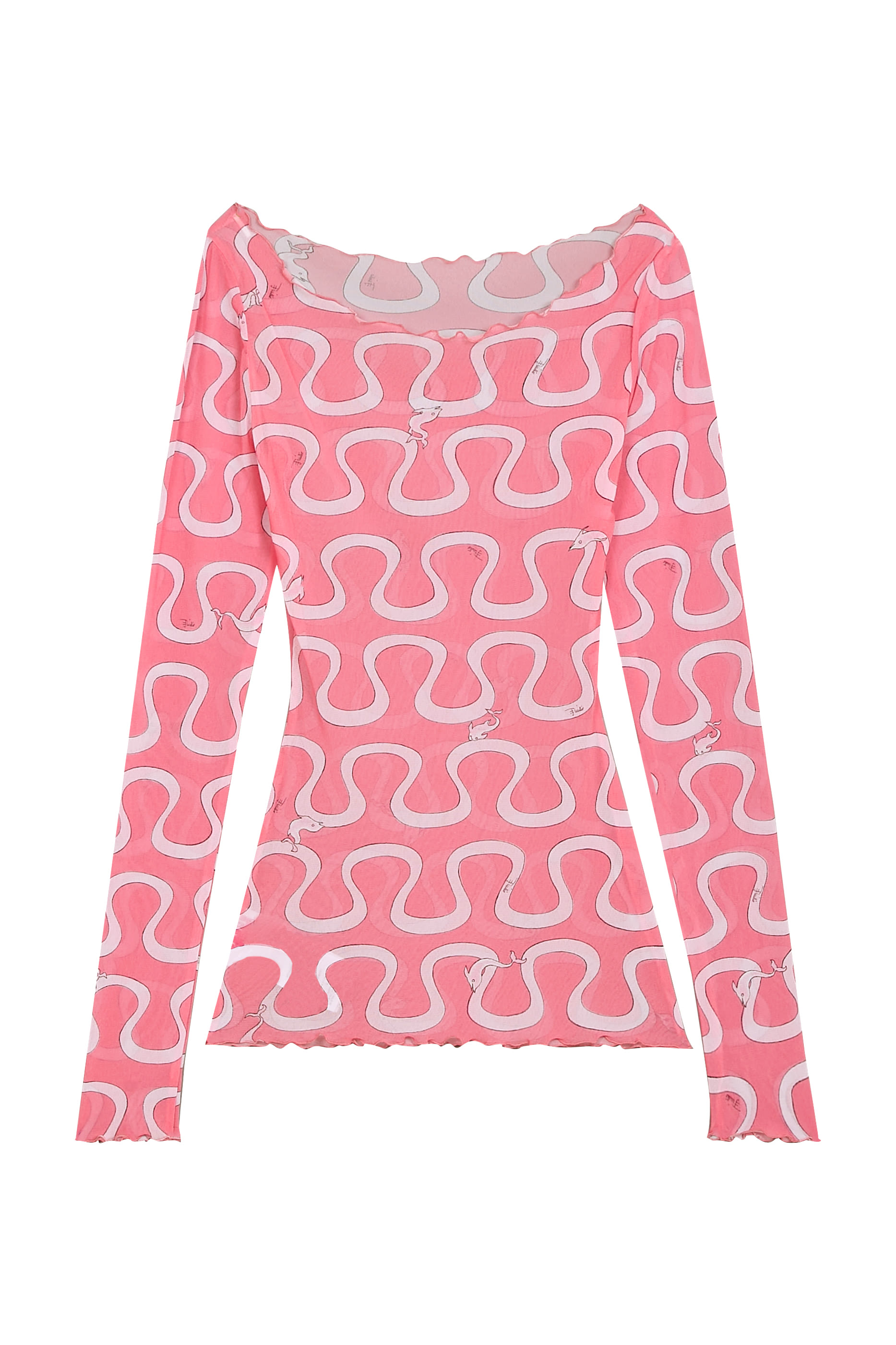 Onda Print Tulle Top 