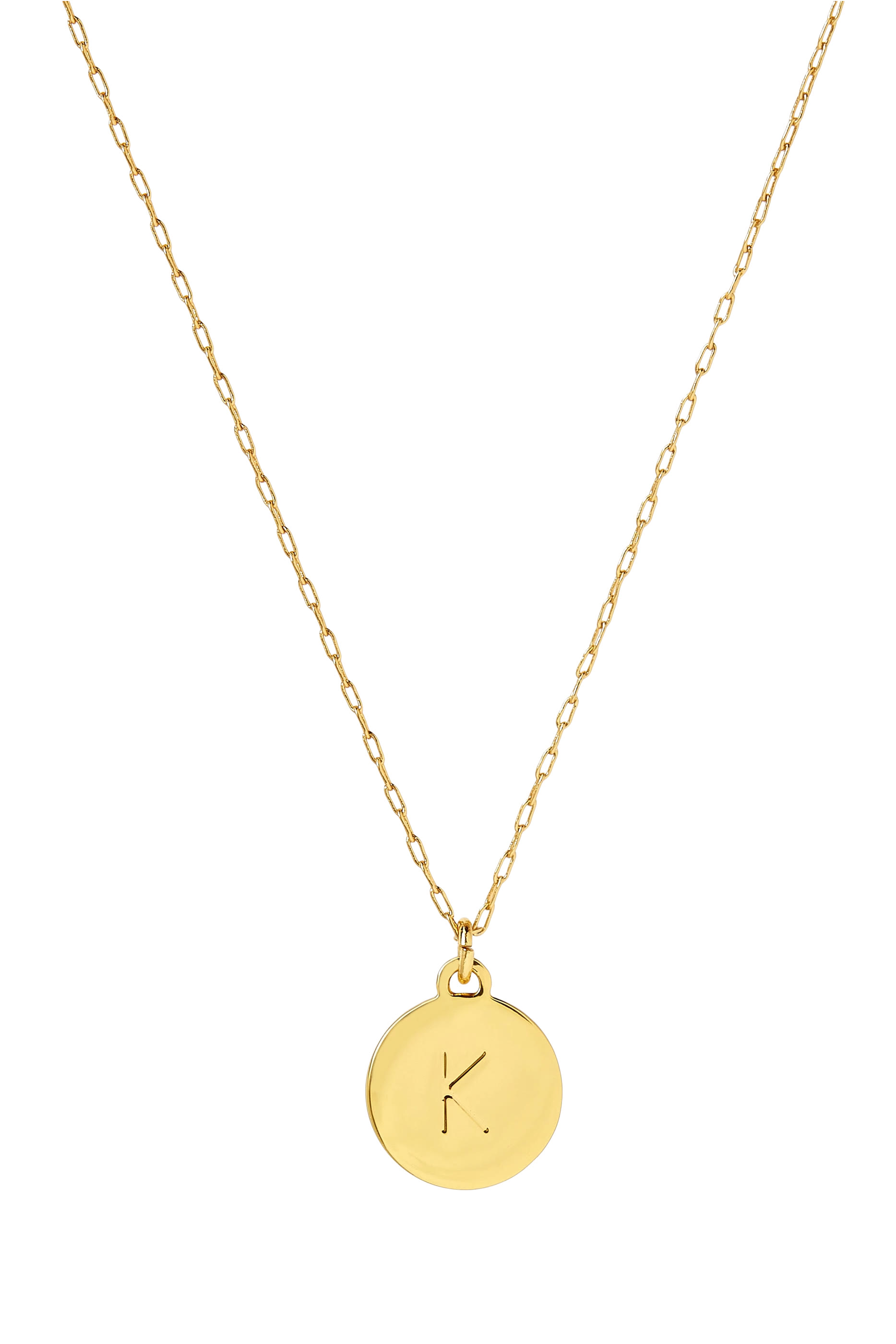 Initial Mini Pendant, Plated Metal