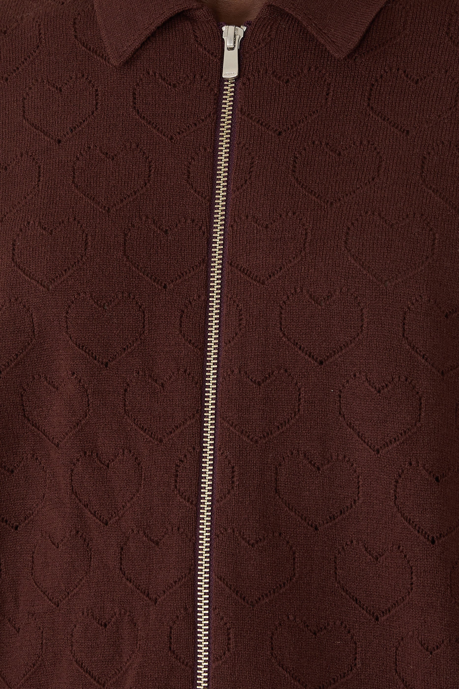  Eyelet Knitted Zip-Up 