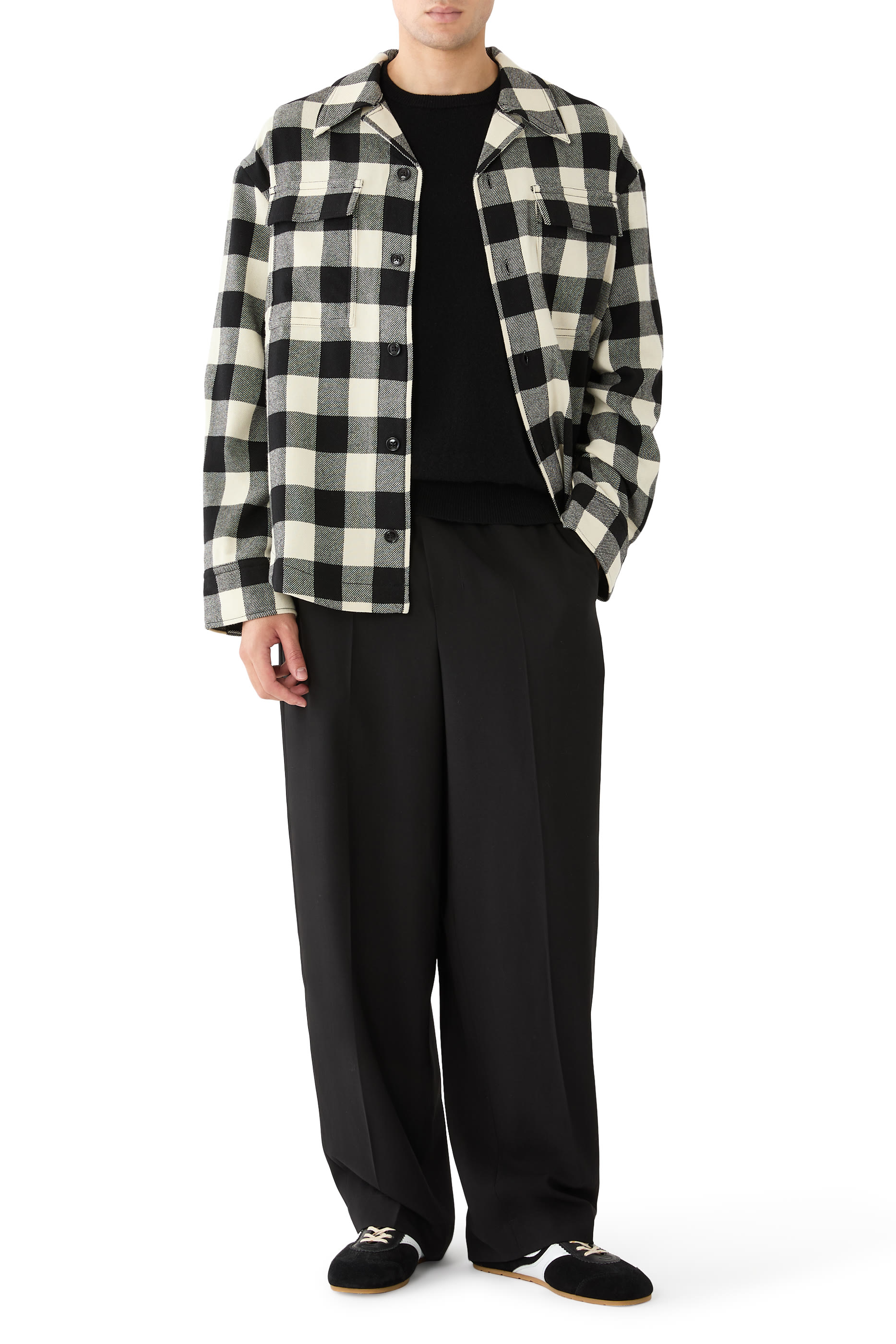 Elasticated-Waist Wool Trousers
