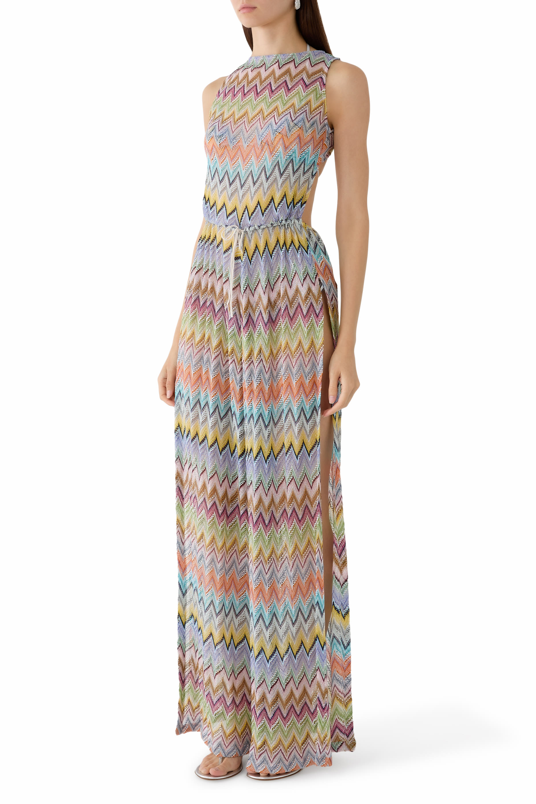 Mare Lace Raschel Zig Zag Sleeveless Jumpsuit