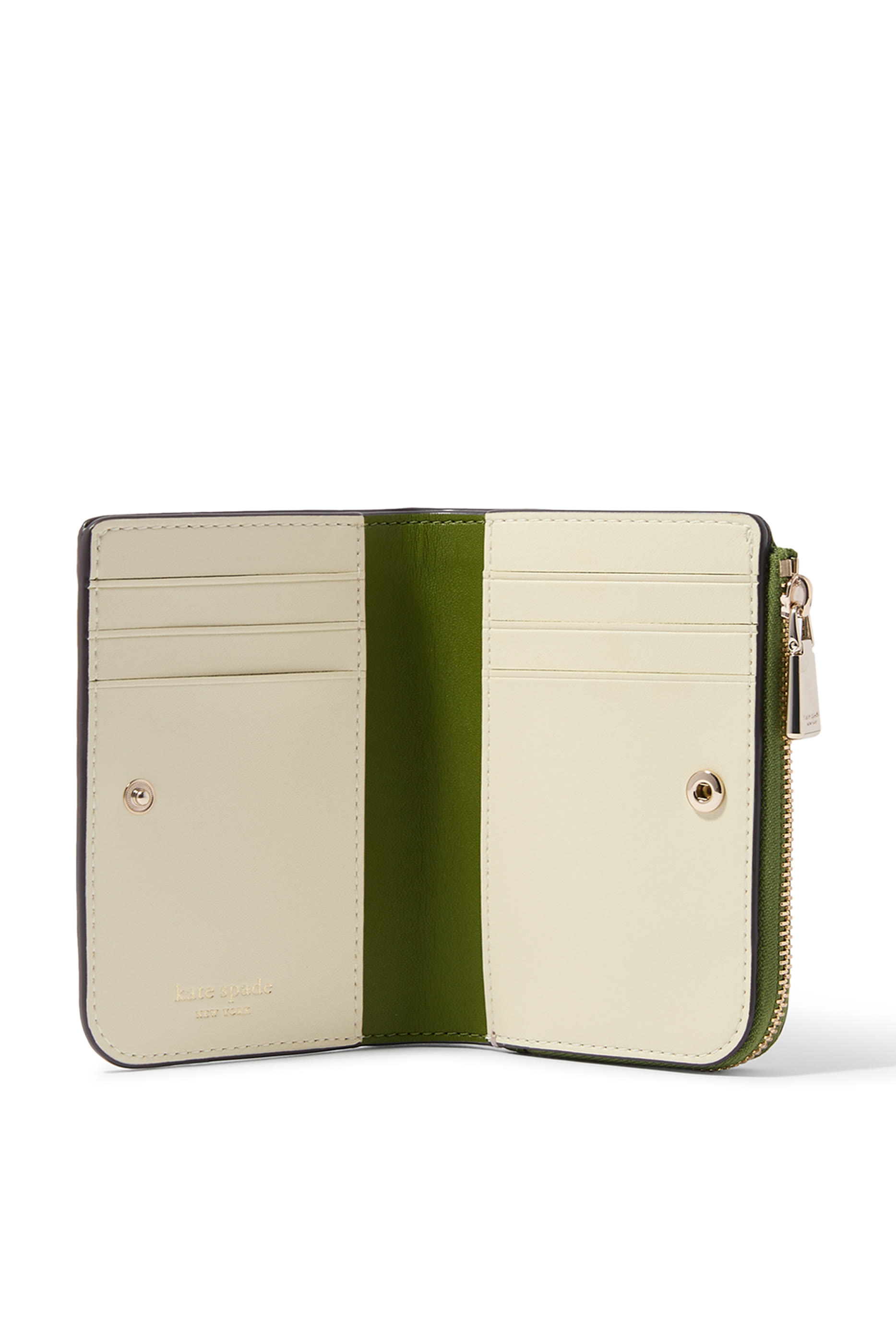 Ava Colorblocked Pebbled Leather Zip Bifold Wallet 