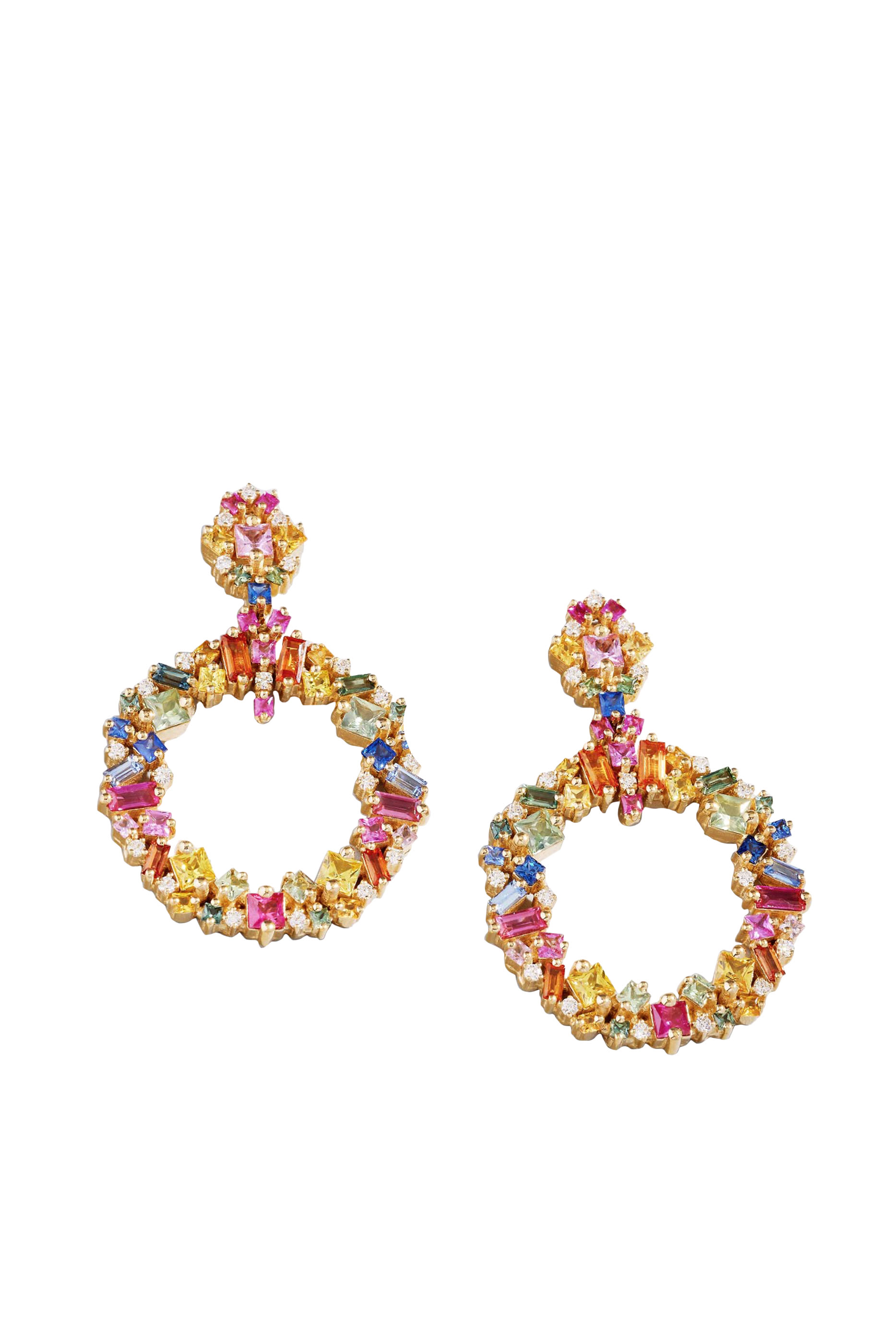  La Fantaisie Eclipse Rainbow Sapphire Drop Earrings
