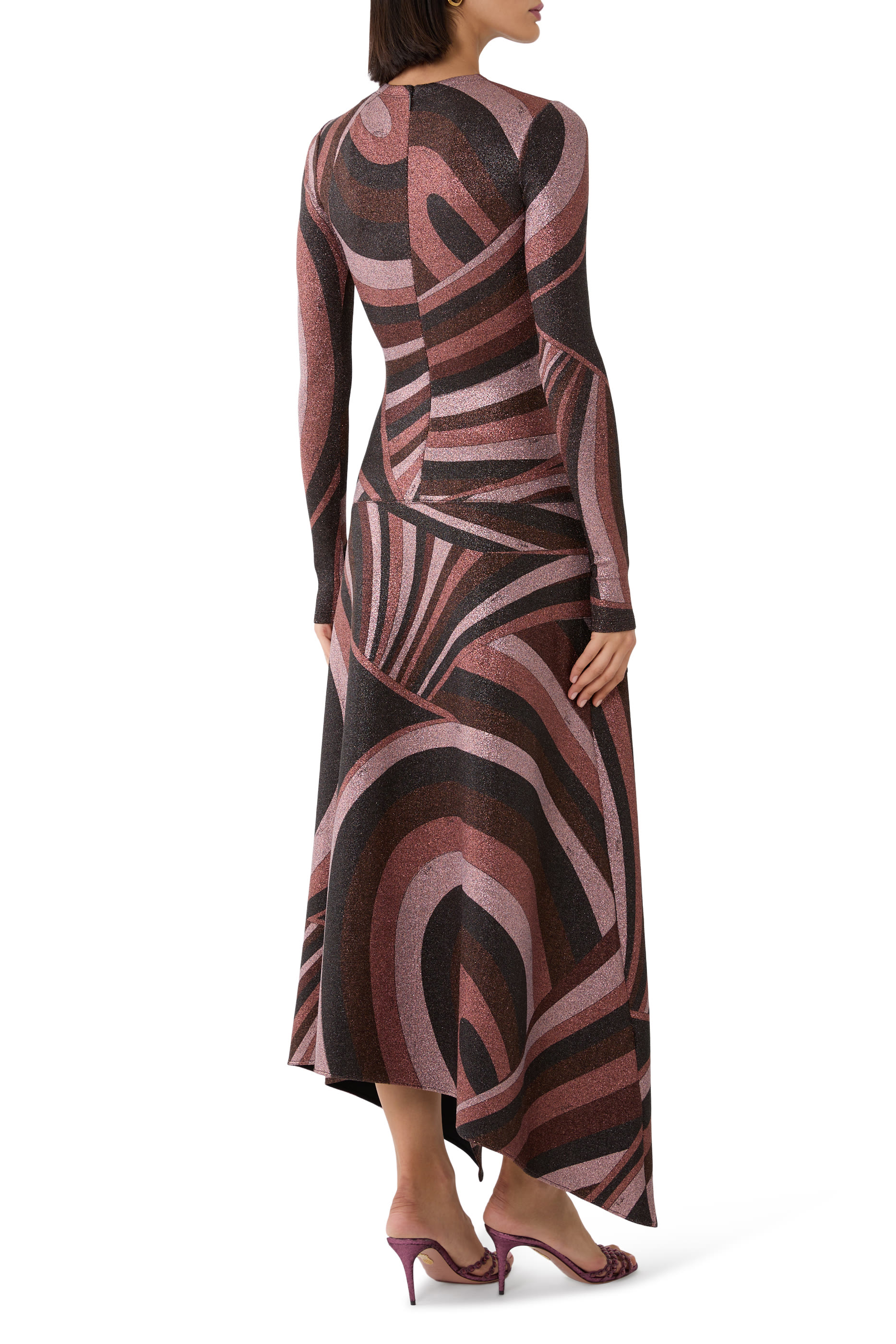 Iride Print Lurex Jersey Dress 