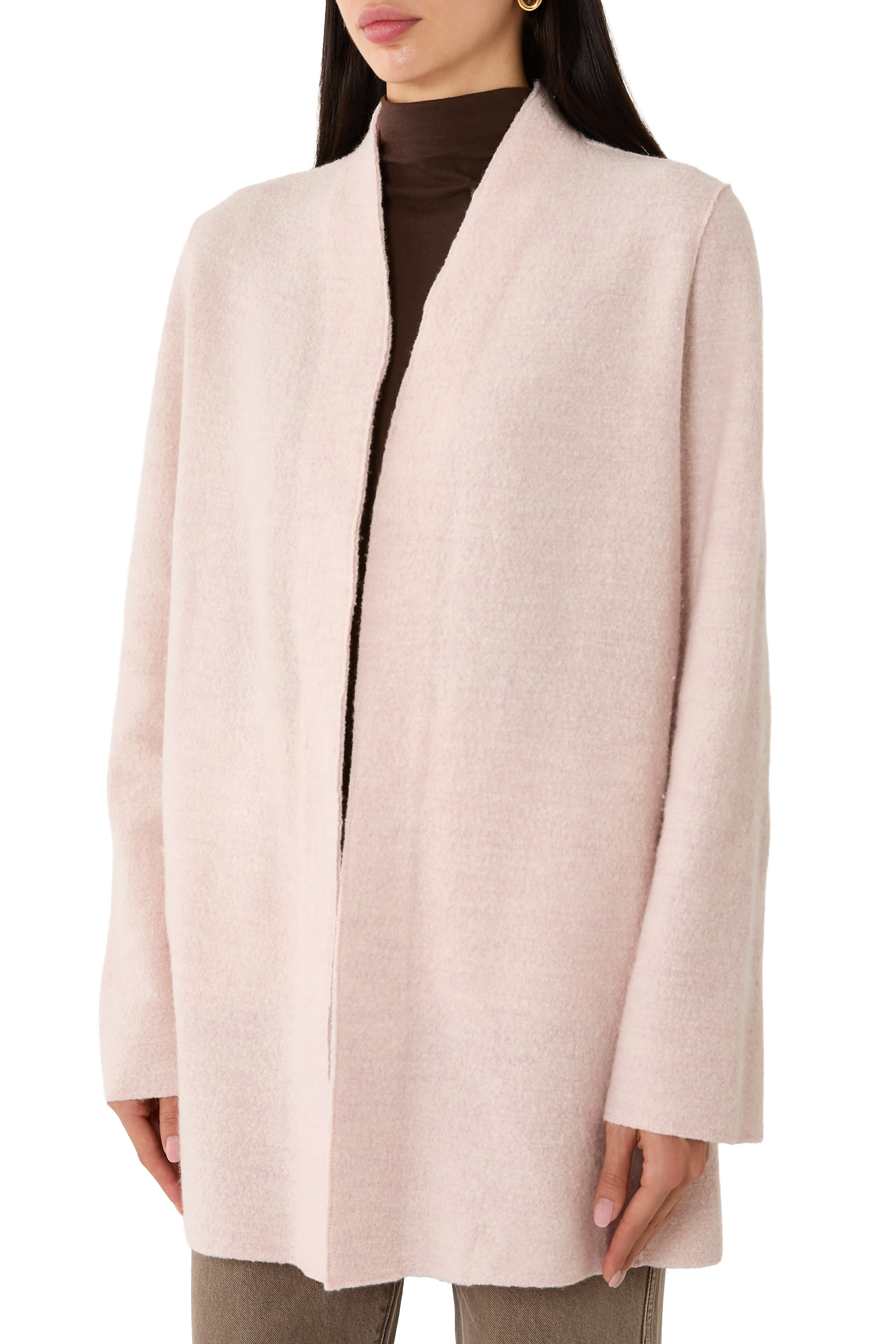Lightweight Boiled Wool High Collar Jacket